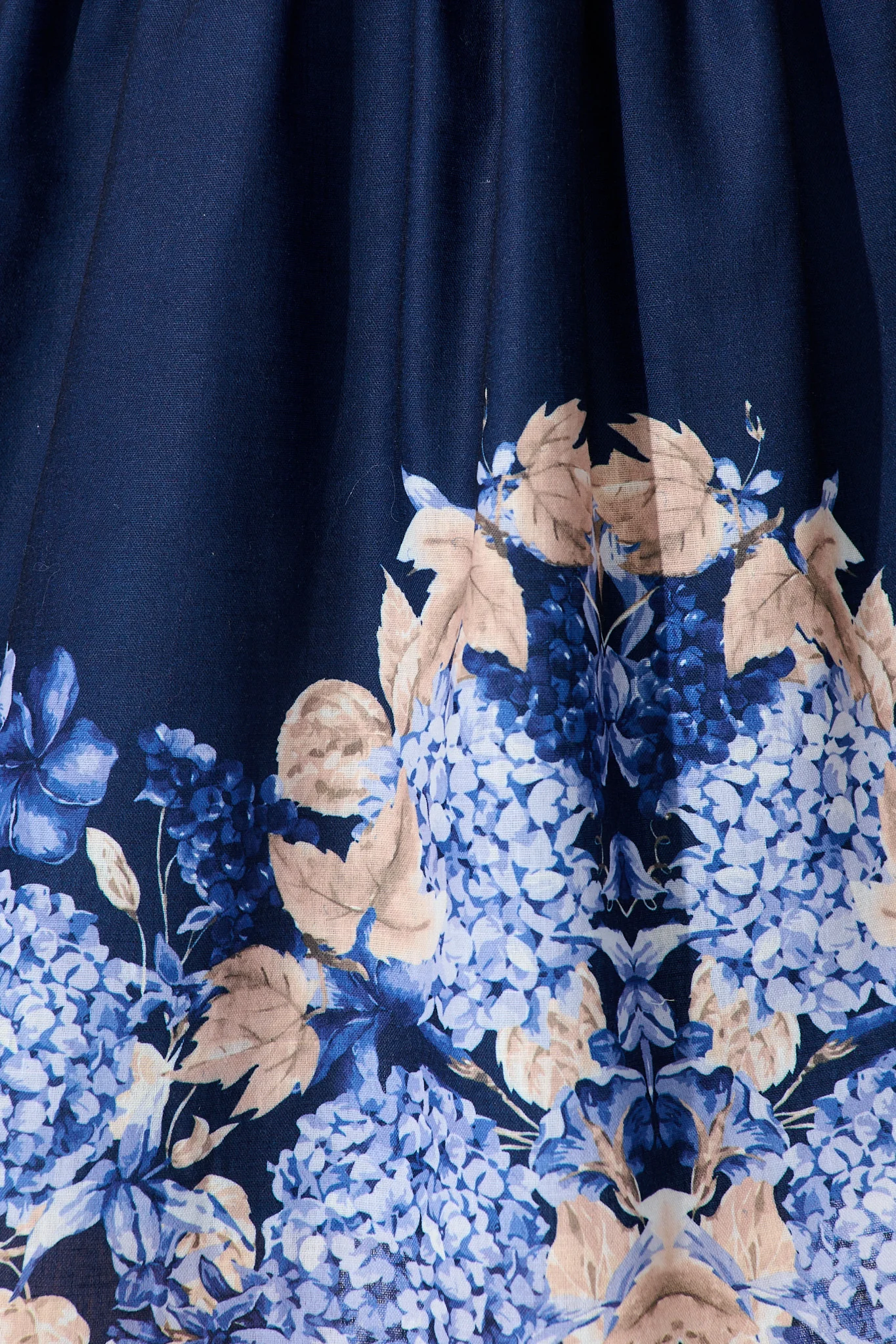 Clarion Dress in Navy Border Floral Linen Blend - Image 10