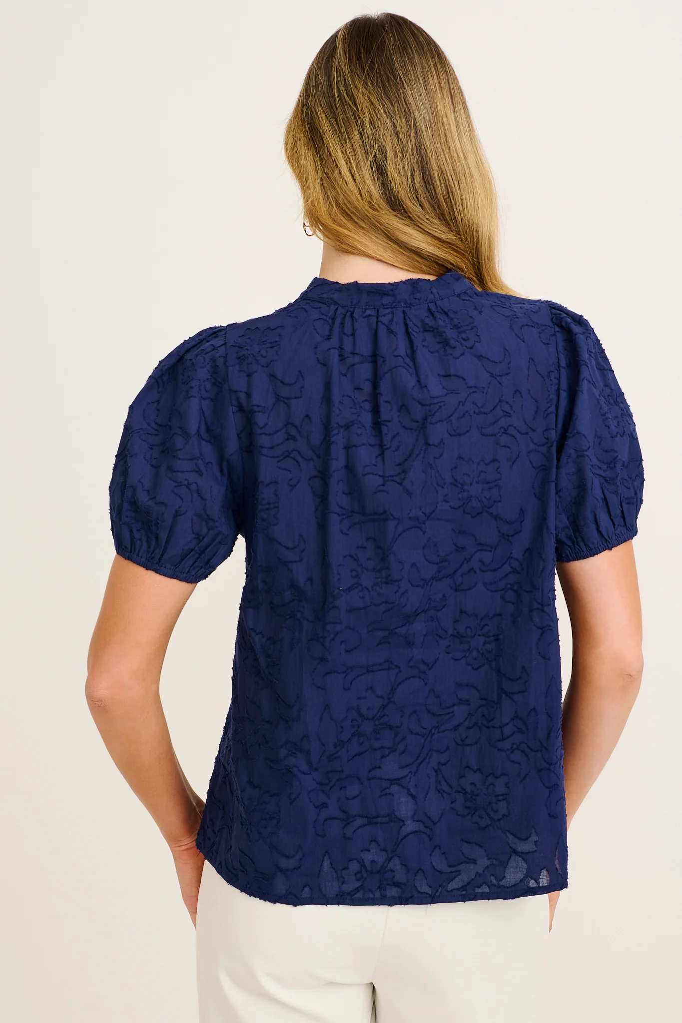 Classic Times Top in Navy Cotton - Image 3