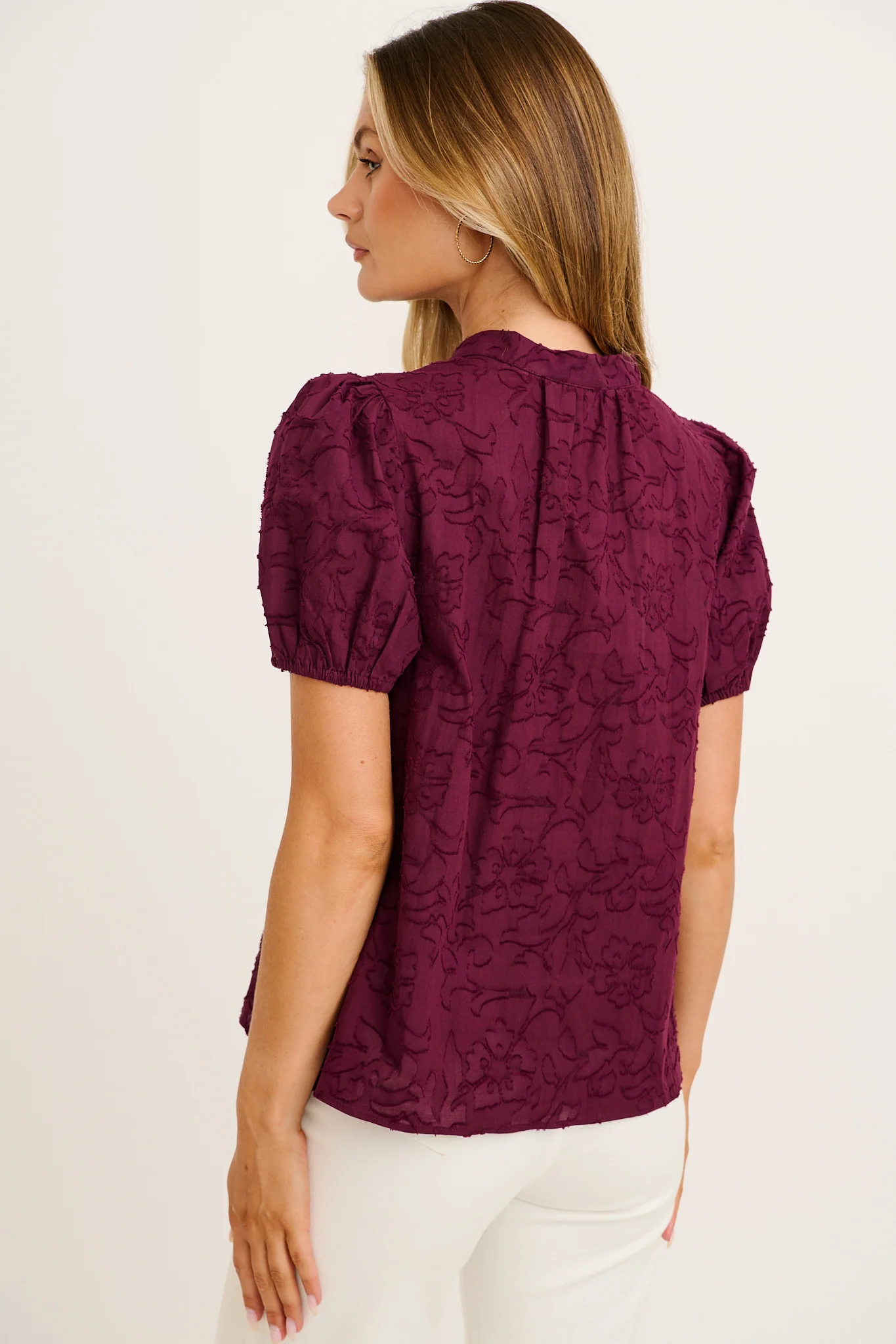 Classic Times Top in Plum Cotton - Image 3