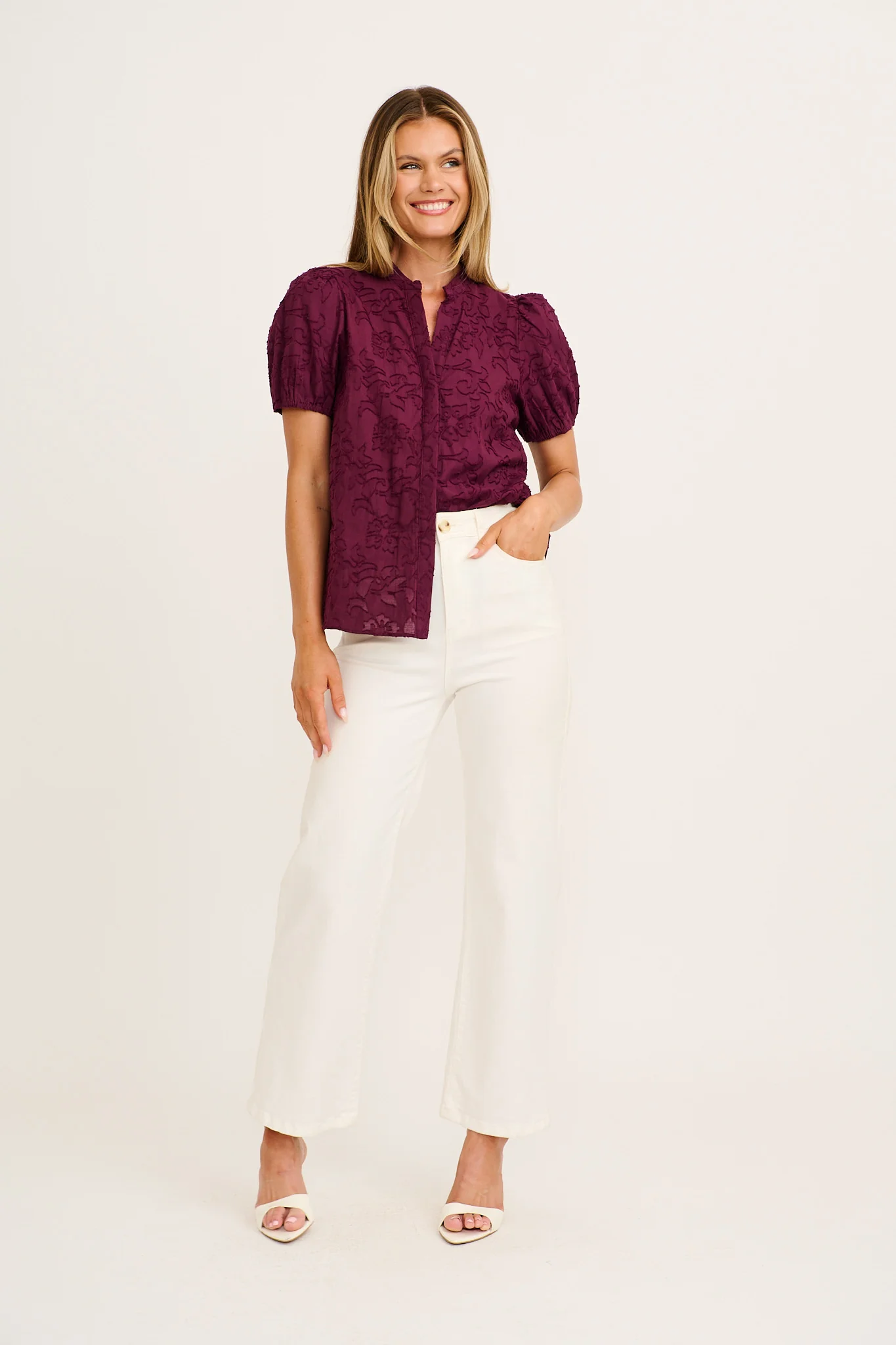 Classic Times Top in Plum Cotton - Image 4