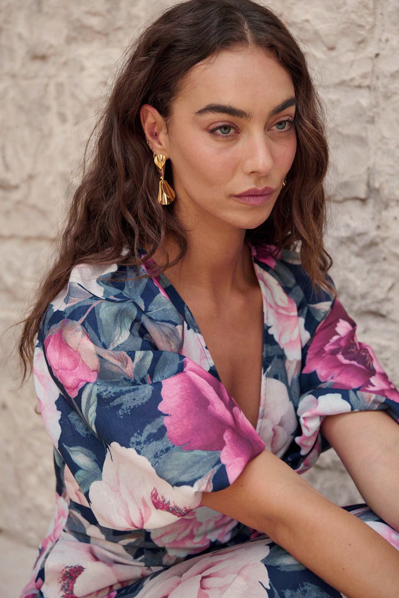 Clio Drop Earrings in Gold - Image 5