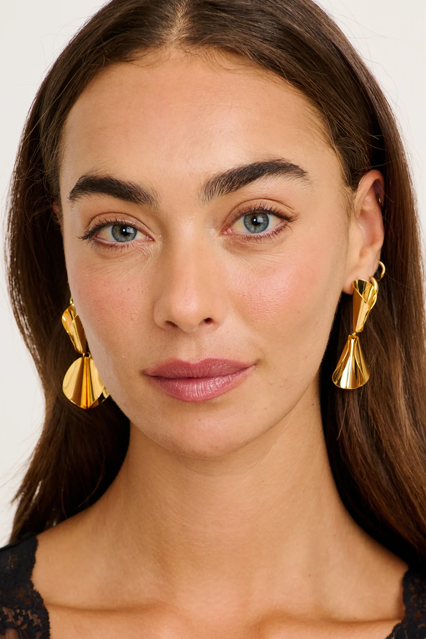 Clio Drop Earrings in Gold - Image 7