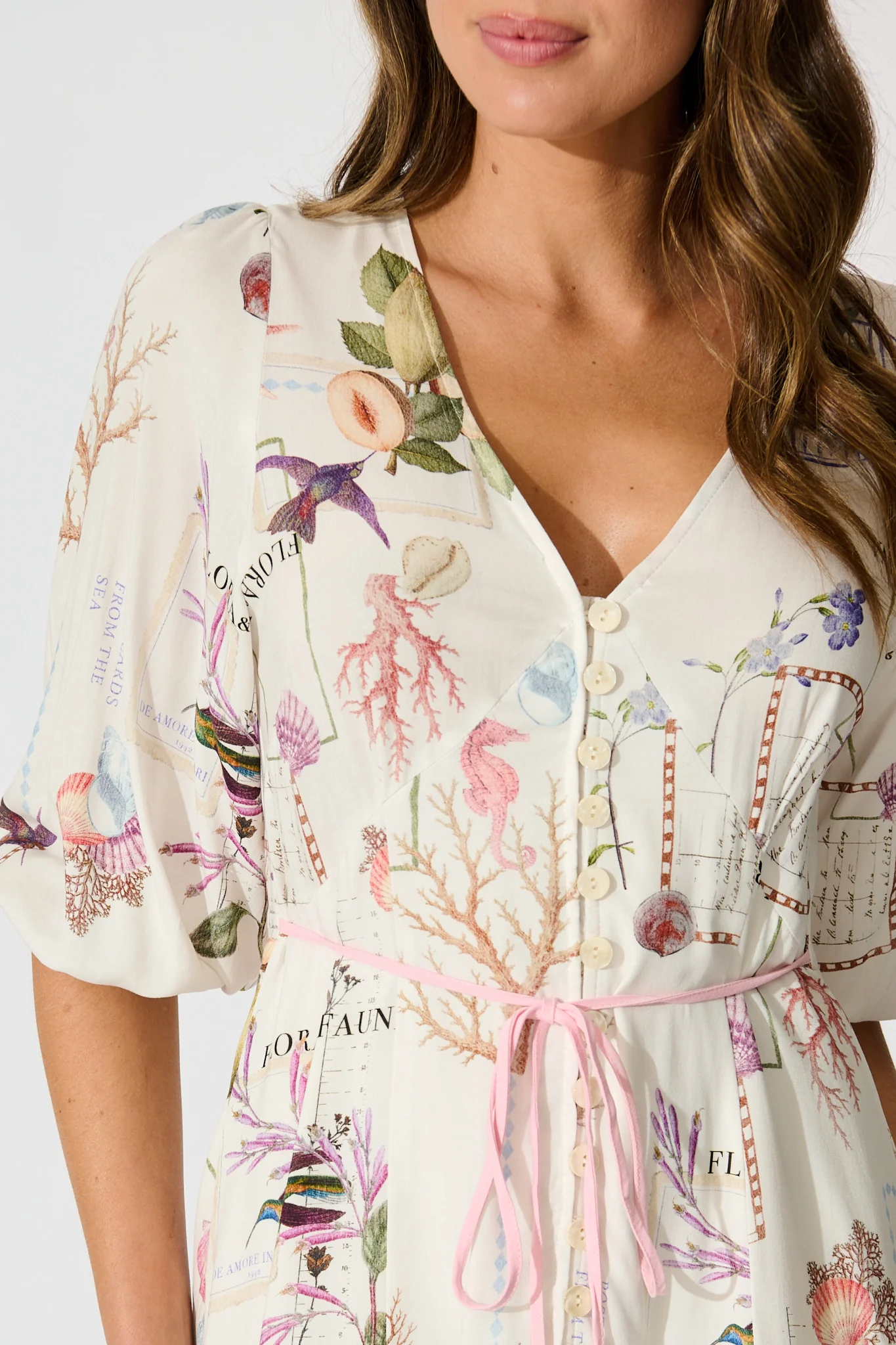 Coastline Muse Dress in White with Multi Shell - Image 5