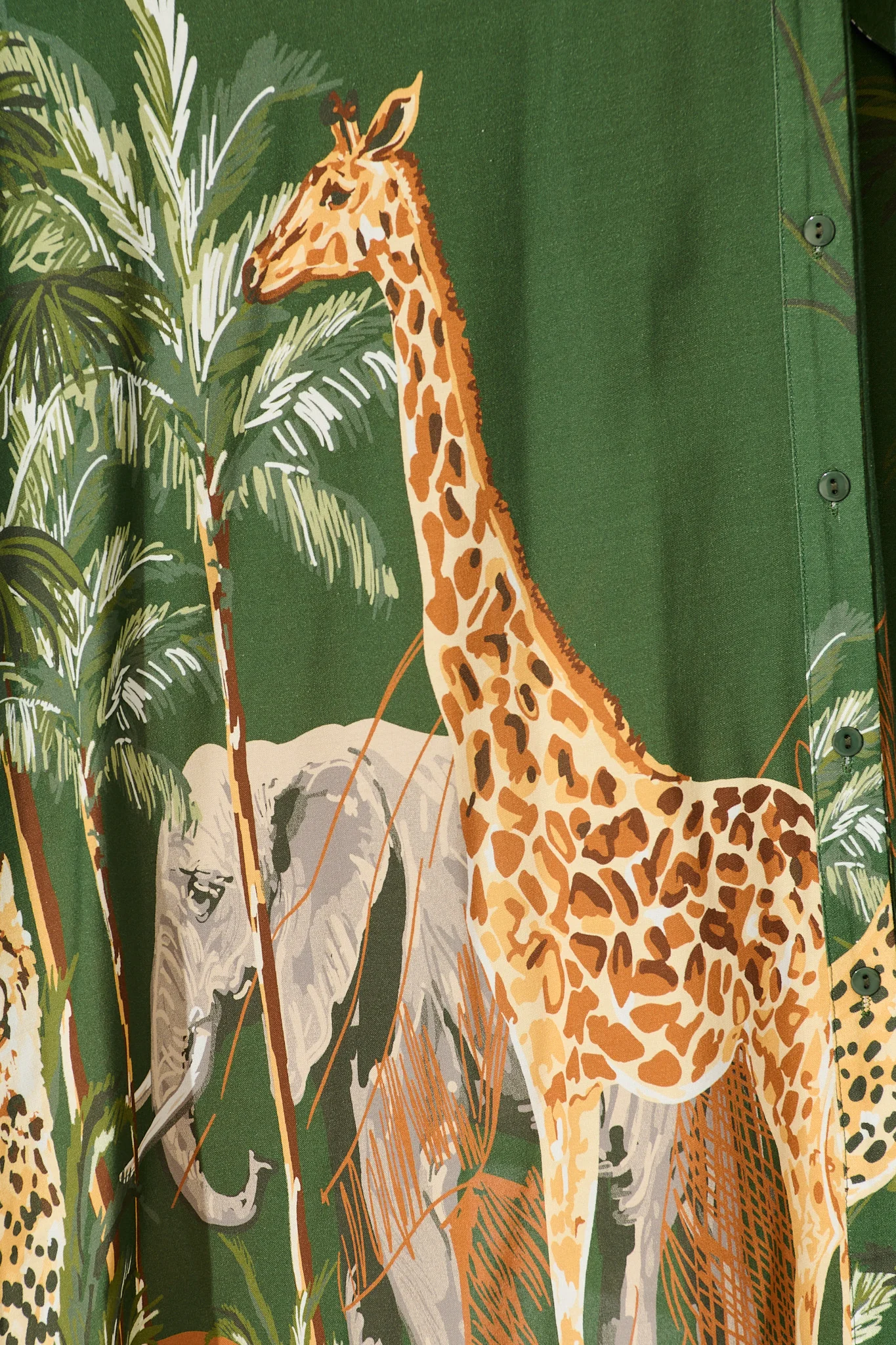 Coco Maxi Shirt Dress in Green Print - Image 6