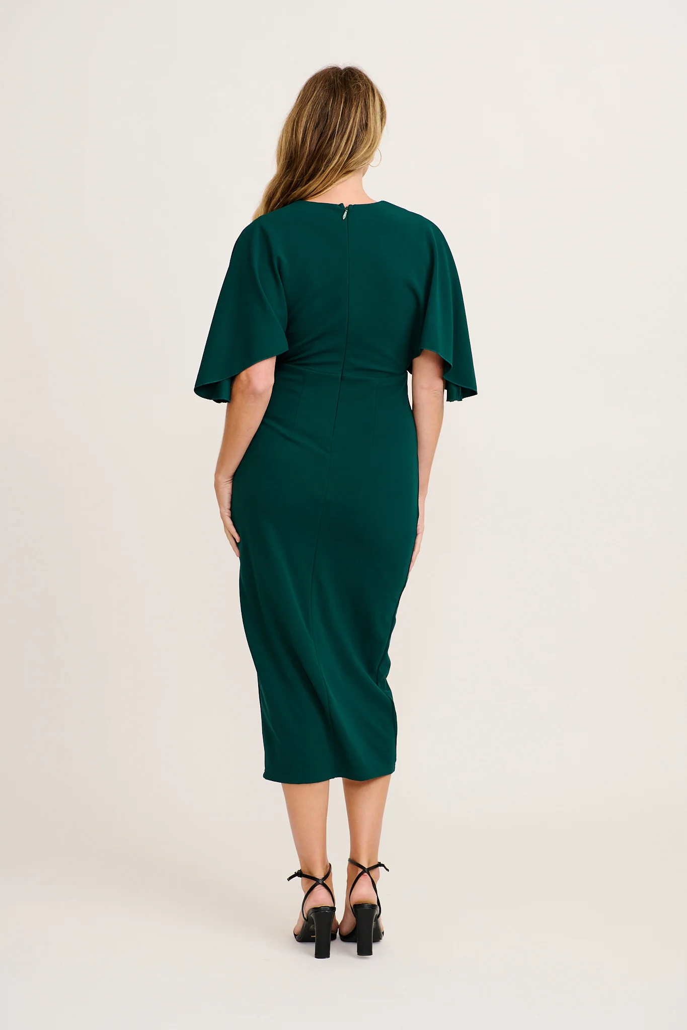 Coleen Midi Dress in Emerald Green - Image 4