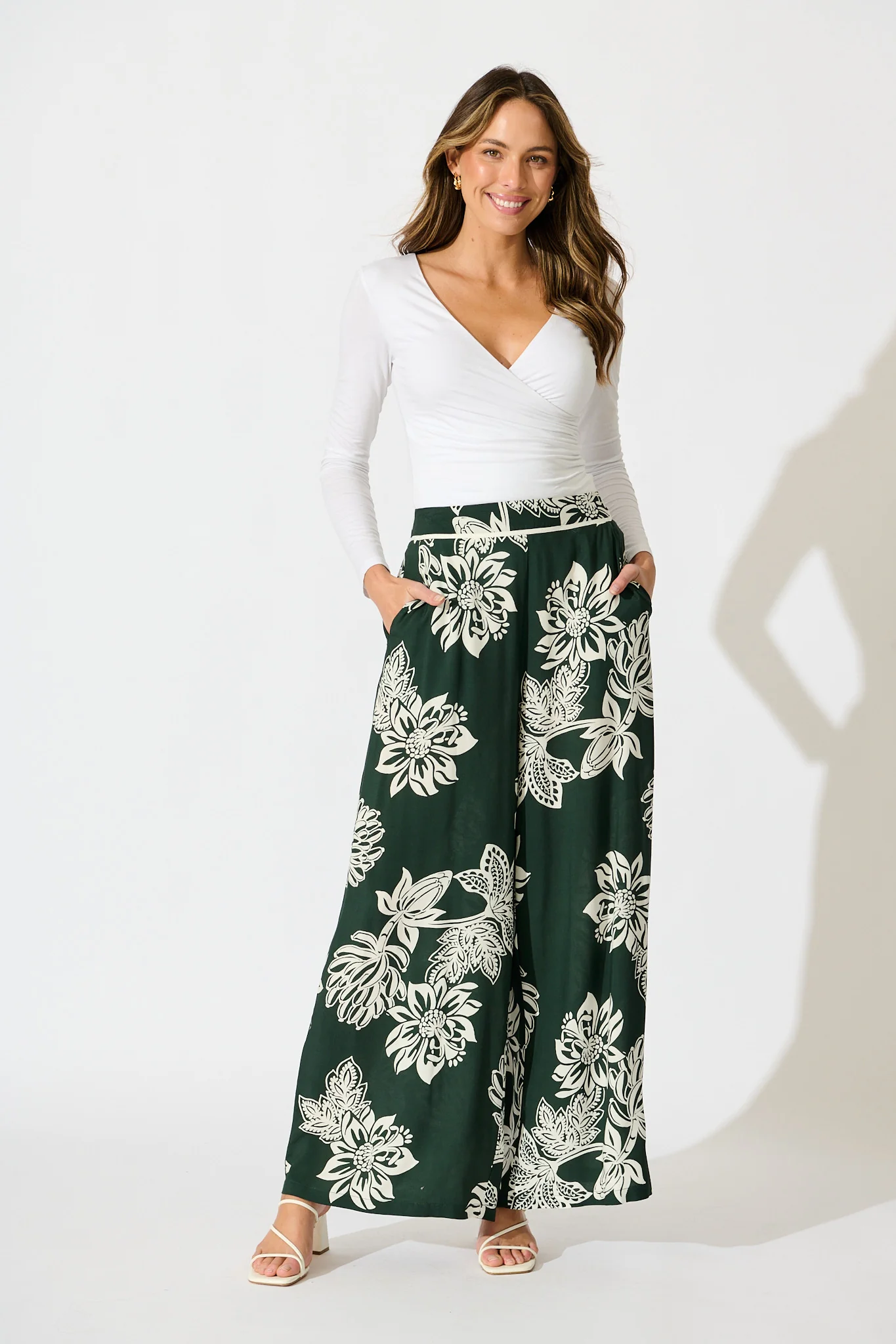 Confessions Pant in Emerald White Floral - Image 4