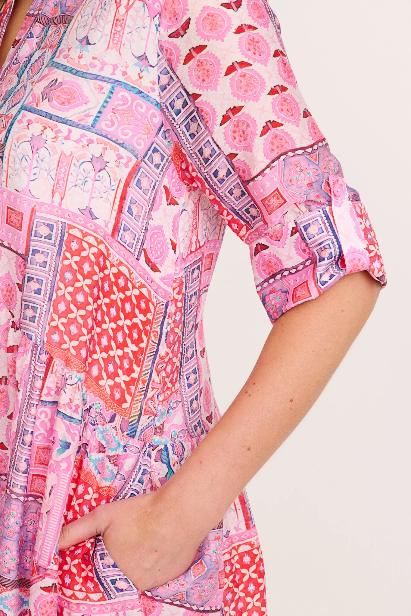 Cool Love Dress in Pink Tile Print - Image 5