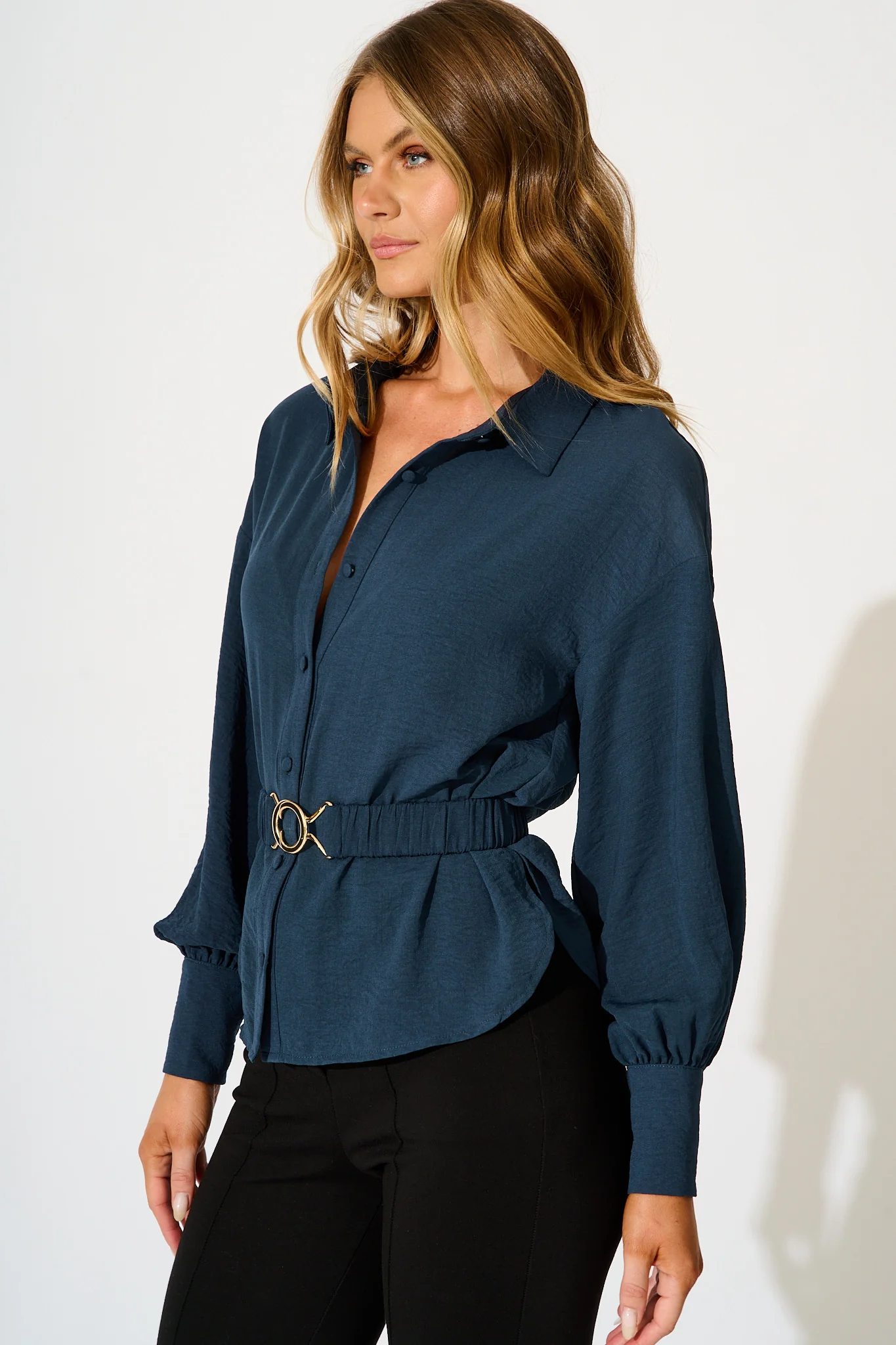 Corporate Chic Shirt in Navy - Image 2