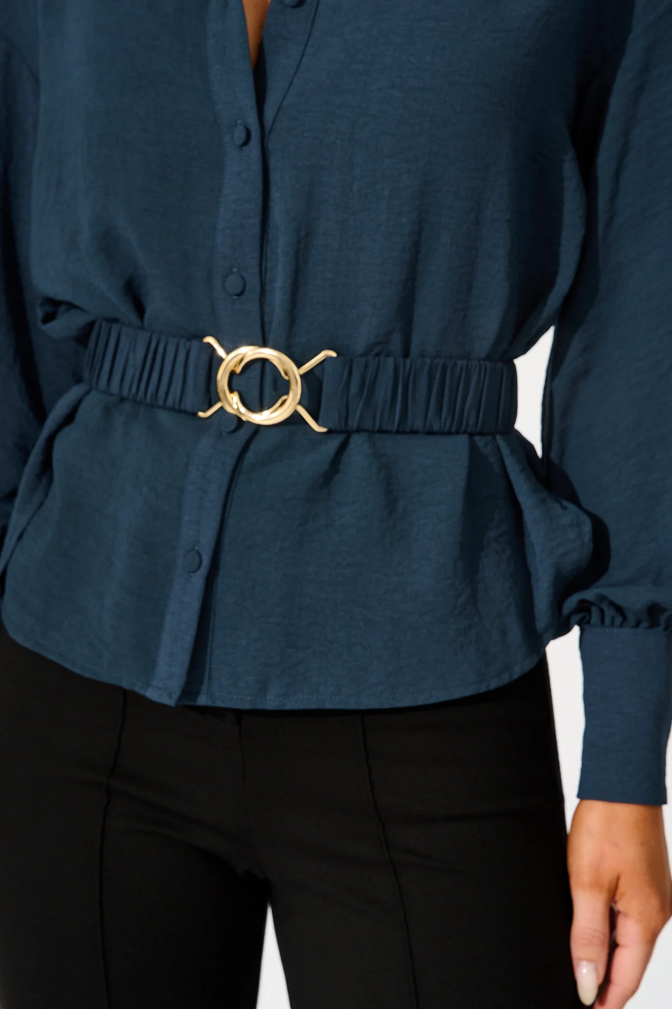 Corporate Chic Shirt in Navy - Image 5