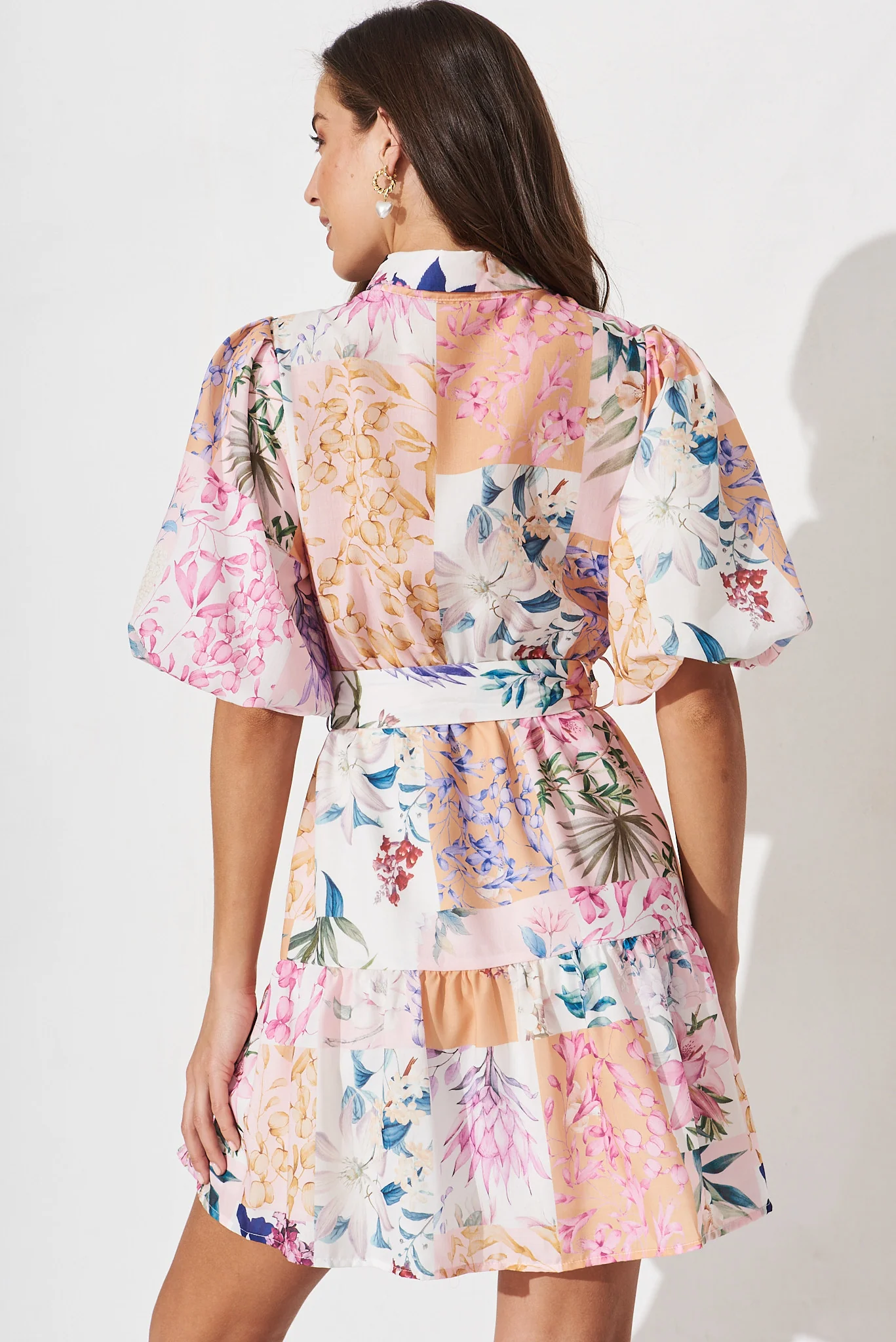 Courtney Shirt Dress In Rust Patch Floral - Image 4