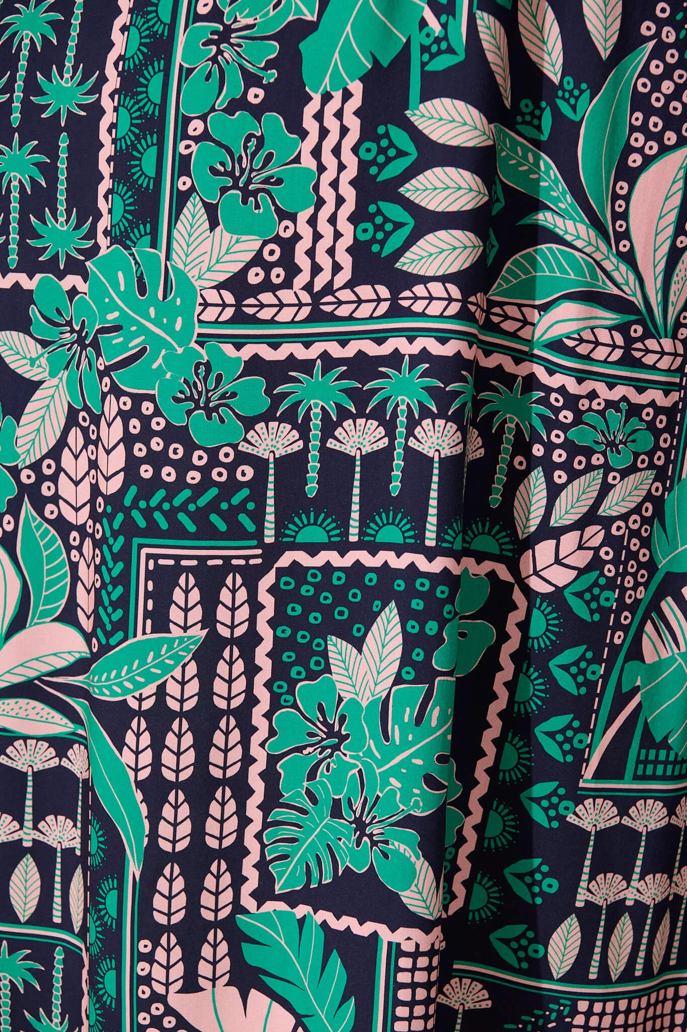 Coverdale Maxi Dress In Navy With Green And Blush Patchwork - Image 6