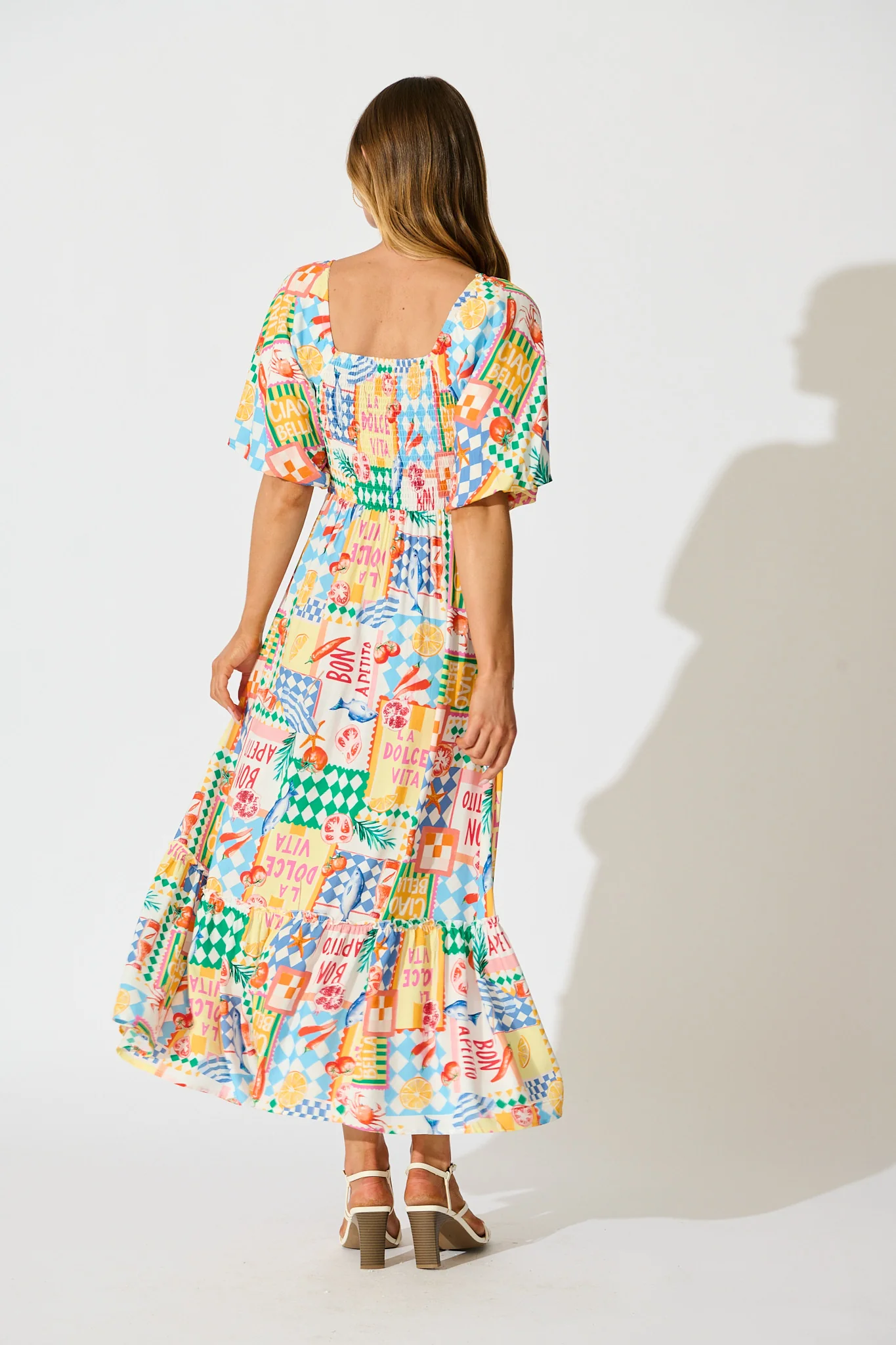 Coverdale Maxi Dress in White Multi Conversational Print - Image 6