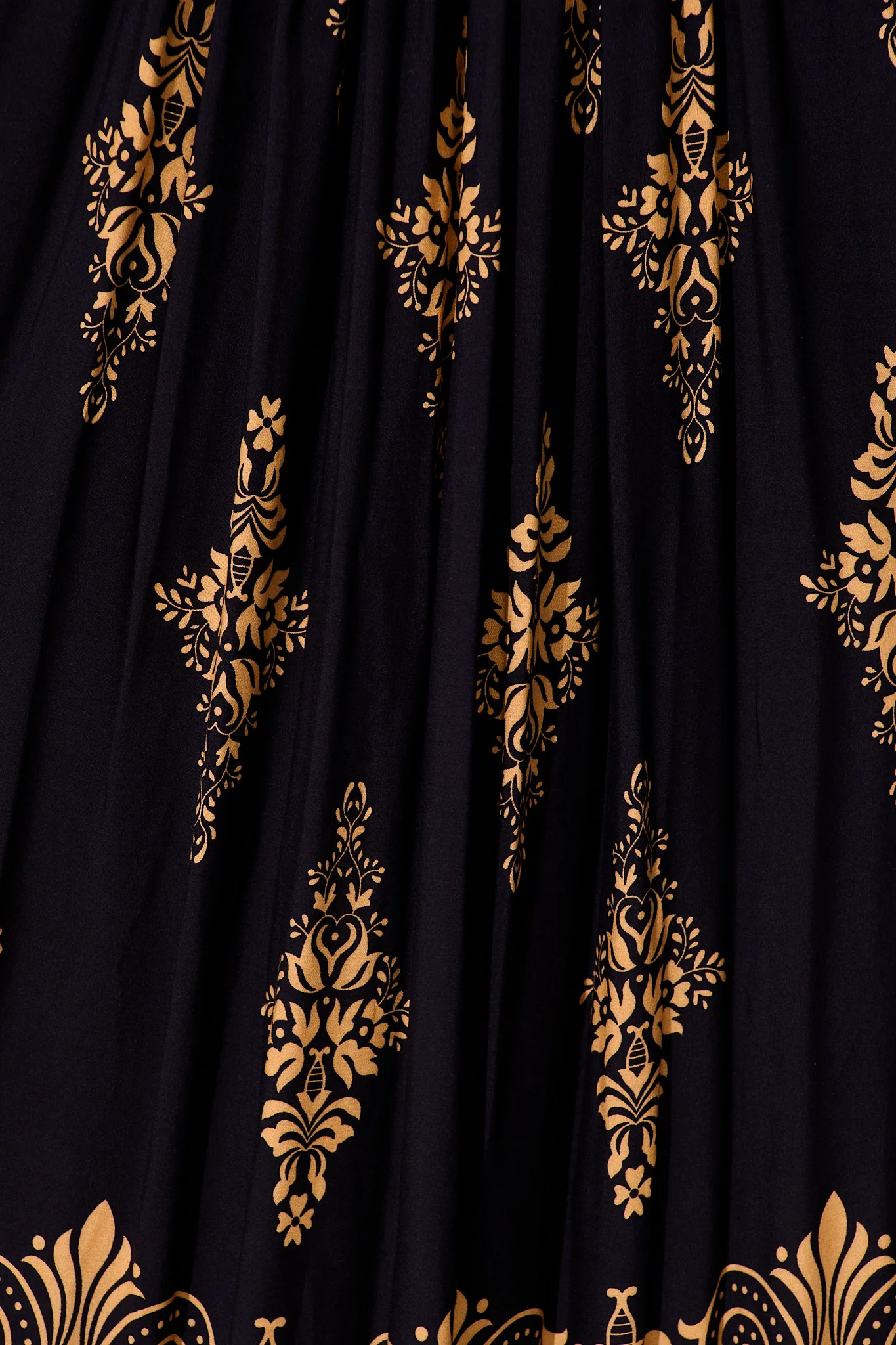 Covey Midi Dress in Navy with Tan Boho Linen Blend - Image 6