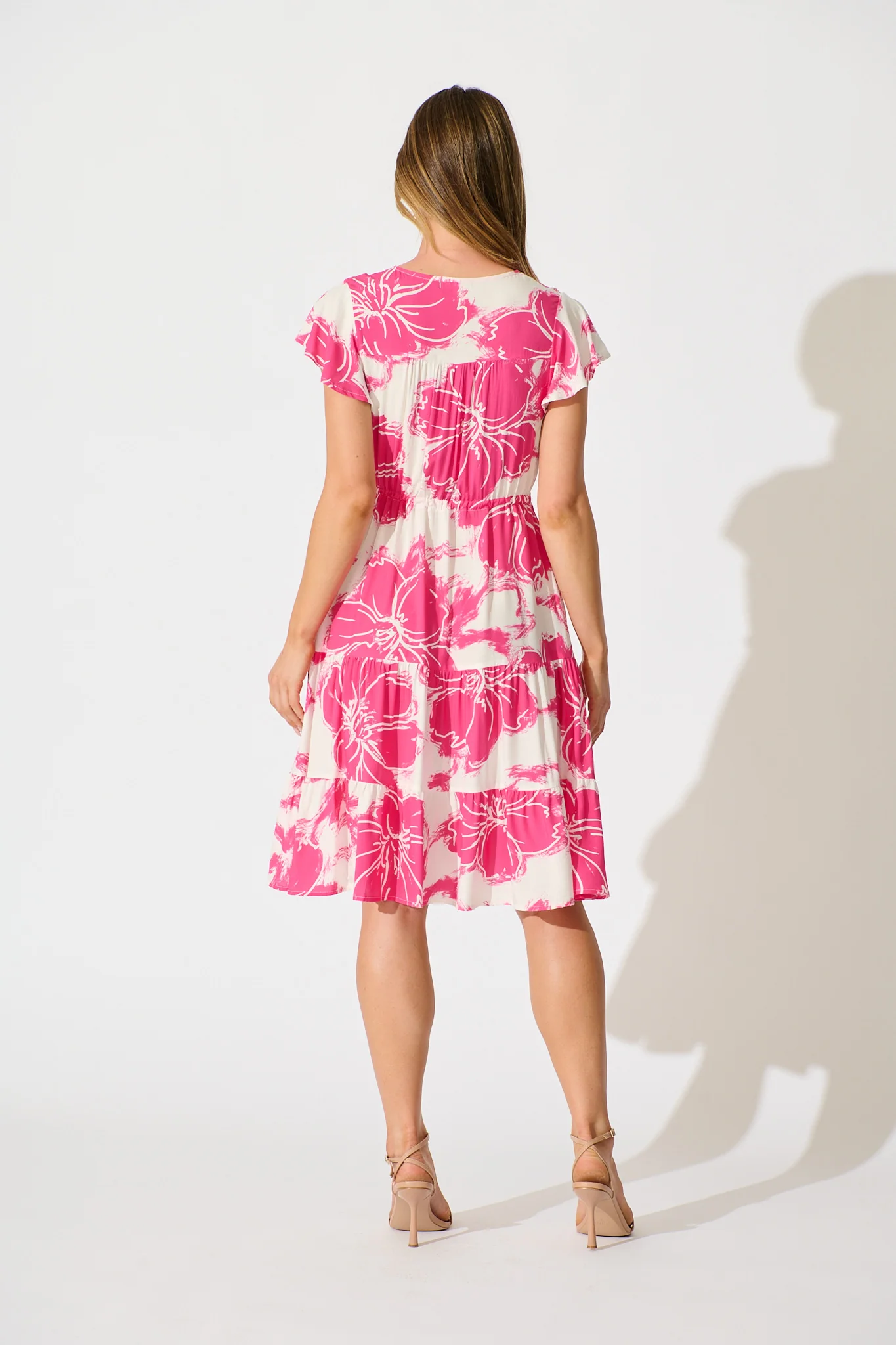 Covia Dress in Pink White Floral - Image 4