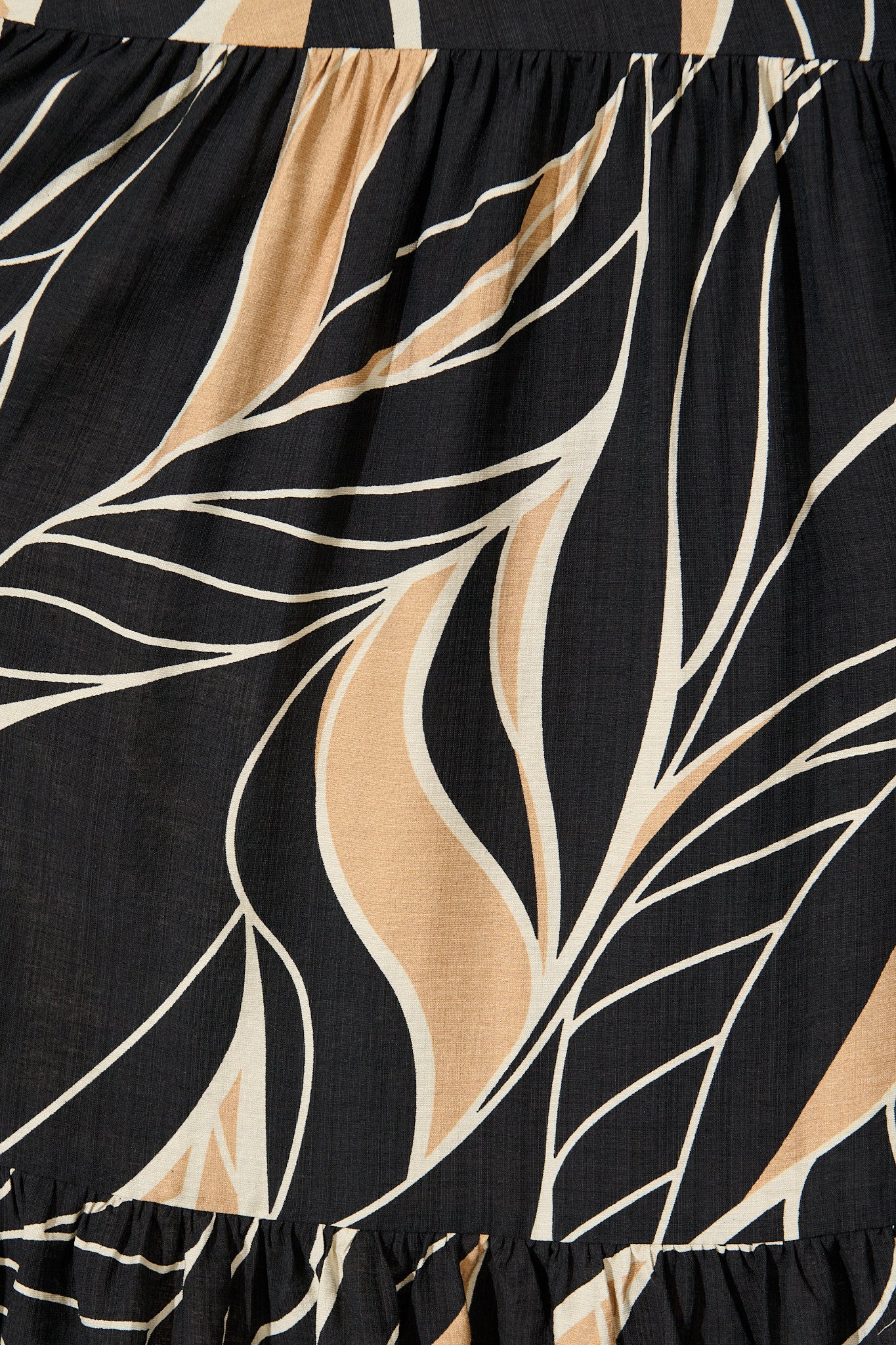 Danielle Midi Dress in Black with Neutral Print - Image 7