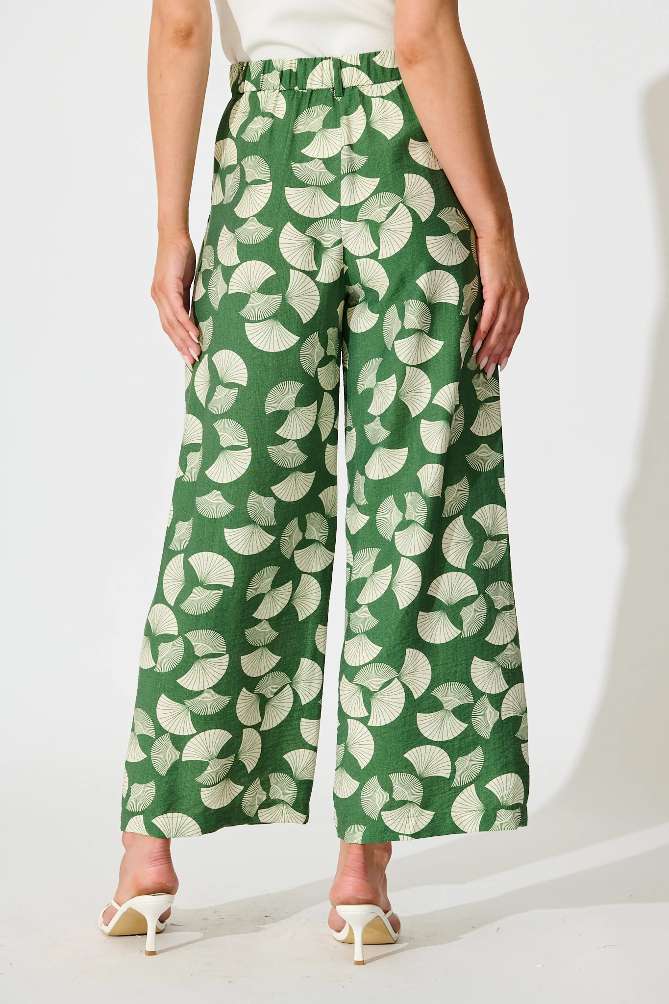 Dante Pant in Green with White Print - Image 3