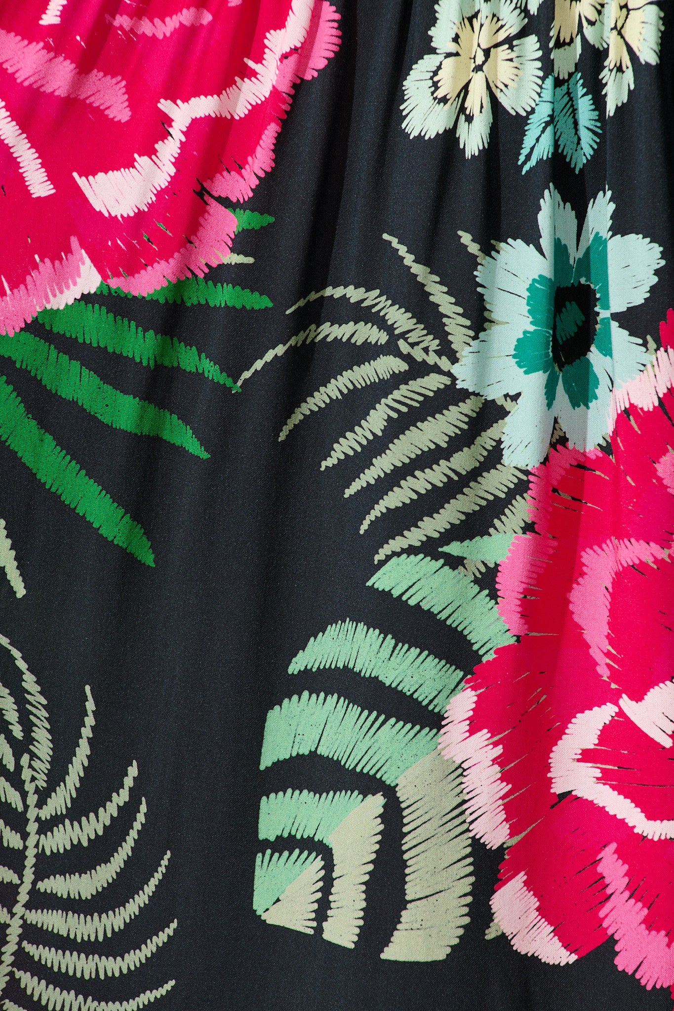 Darcie Smock Dress In Black with Pink Floral - Image 6