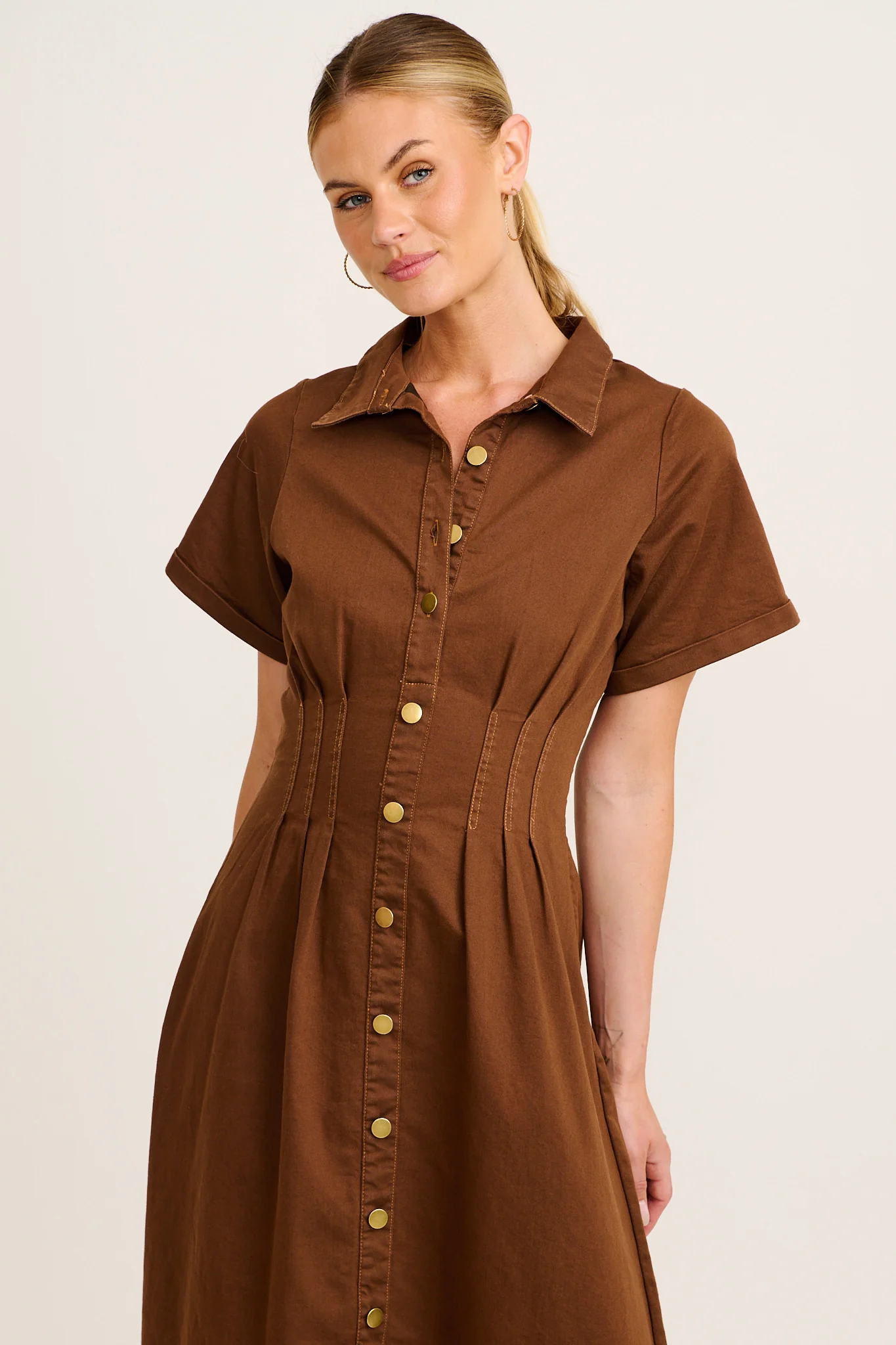 Denim Lover Maxi Dress in Chocolate Denim - Image 2