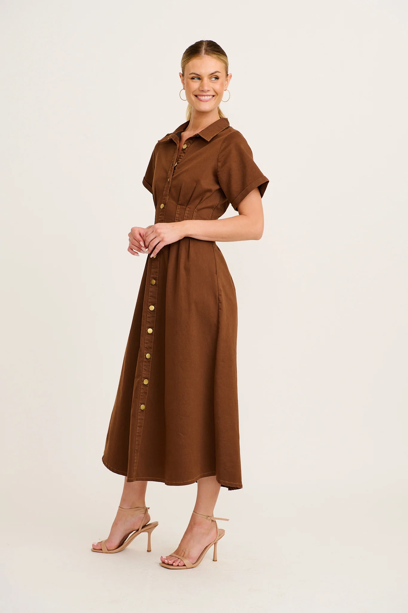 Denim Lover Maxi Dress in Chocolate Denim - Image 3