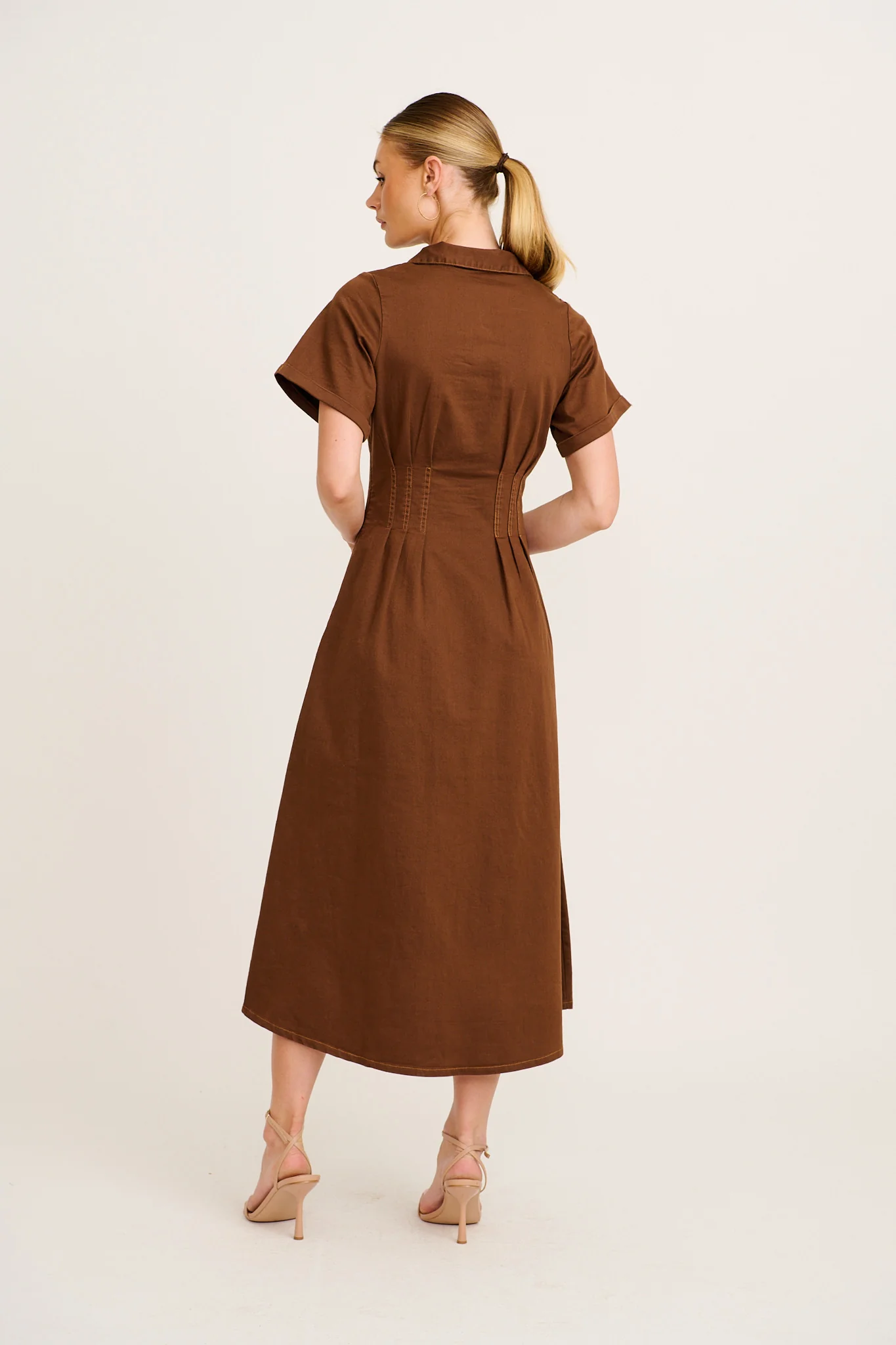 Denim Lover Maxi Dress in Chocolate Denim - Image 4