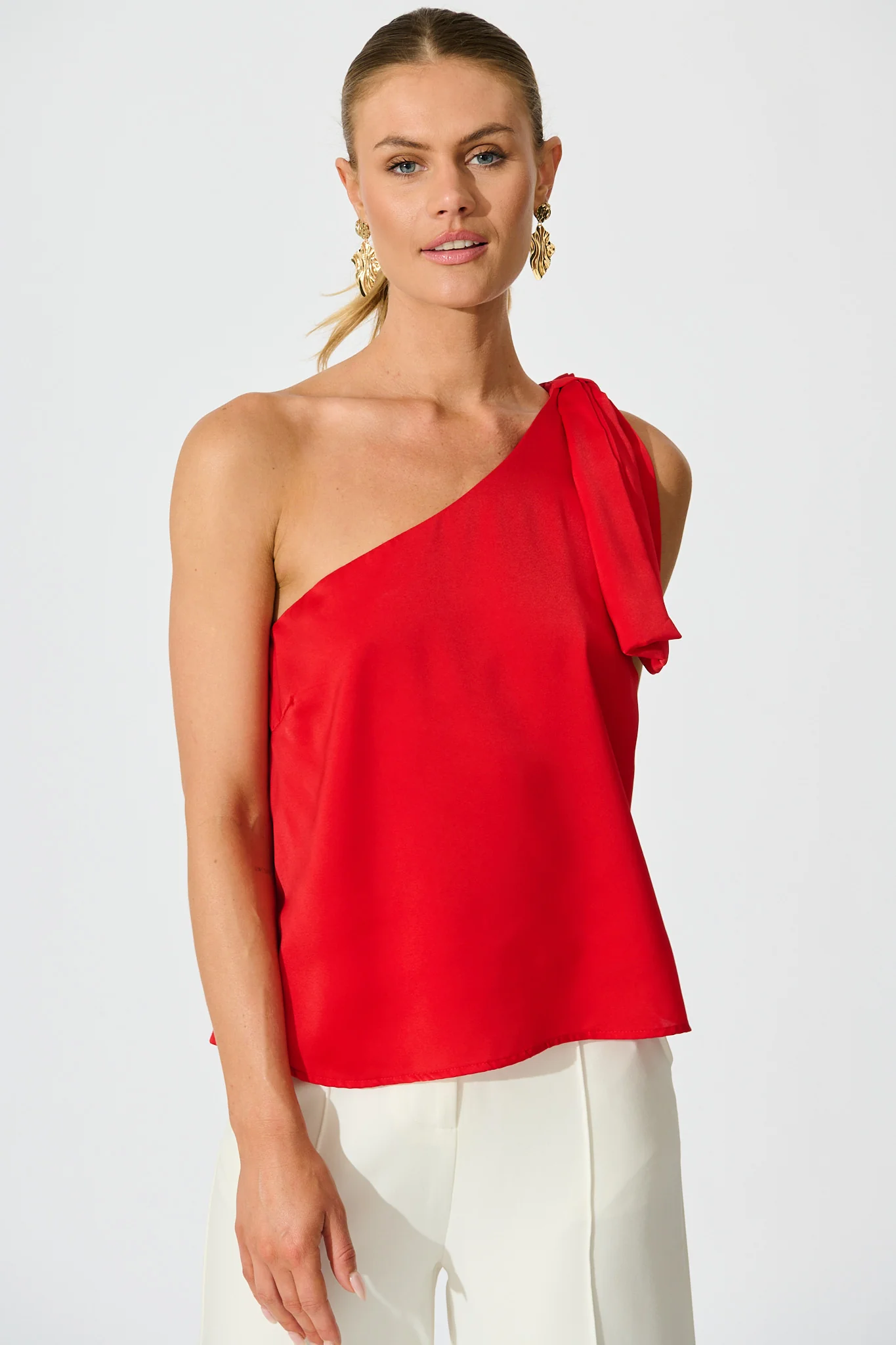 Denzel Top in Red Satin - Image 3