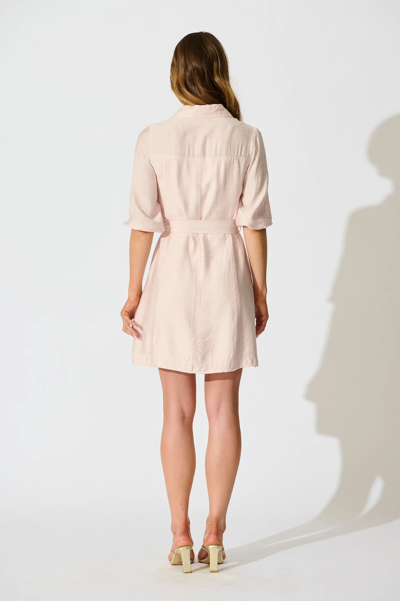 Deriana Shirt Dress in Pink - Image 4