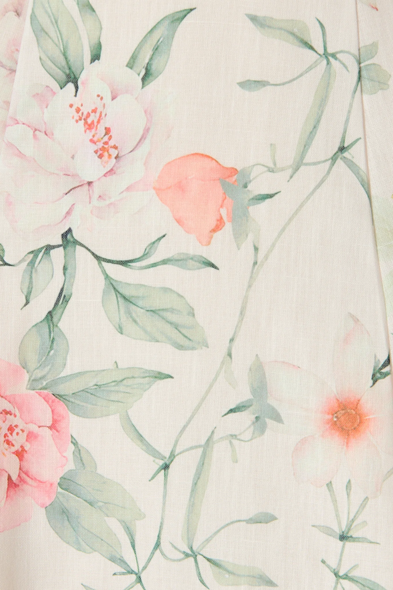 Devika Dress in White with Peach Floral - Image 6