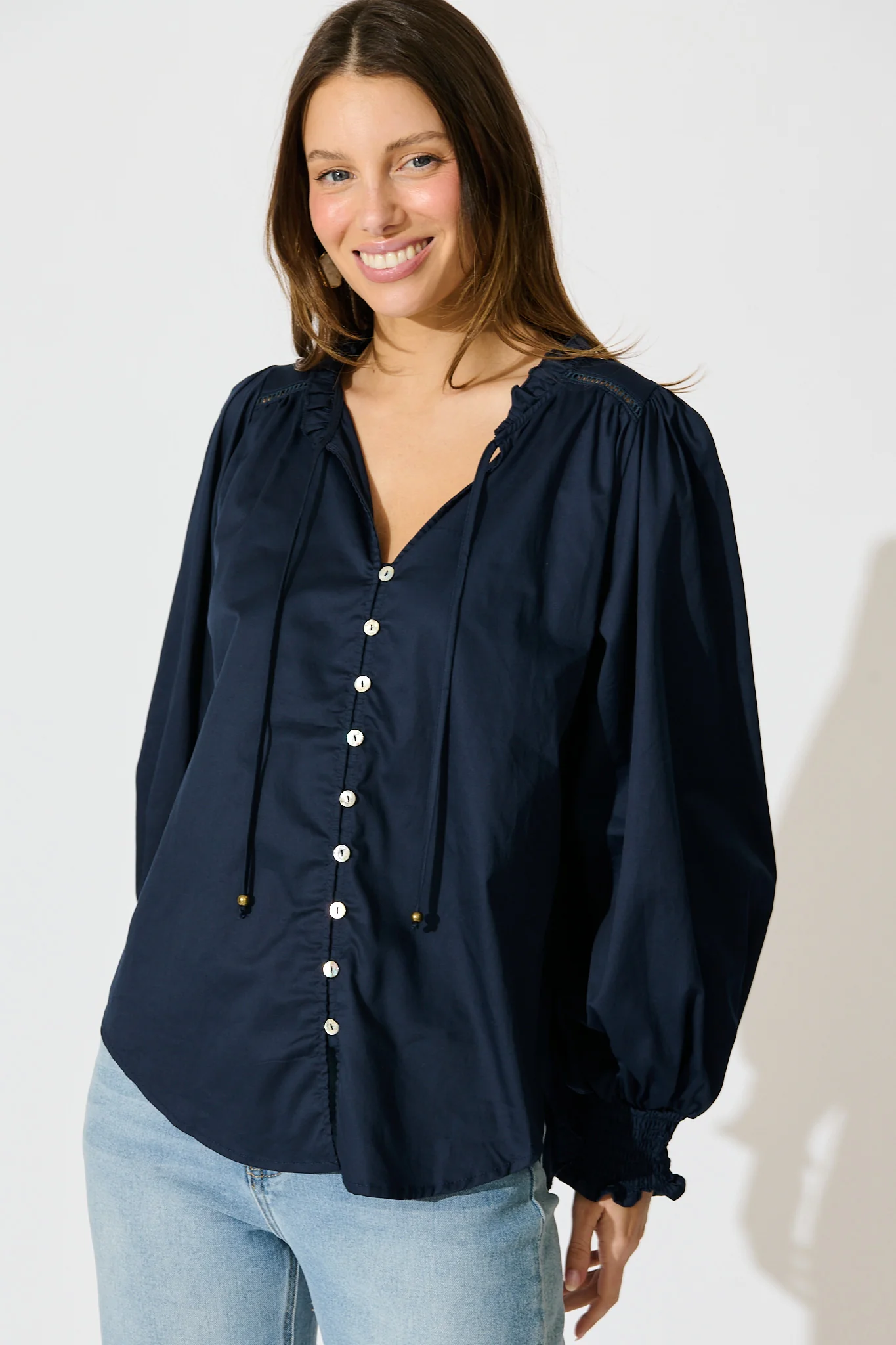 Devotion Top in Navy Cotton
