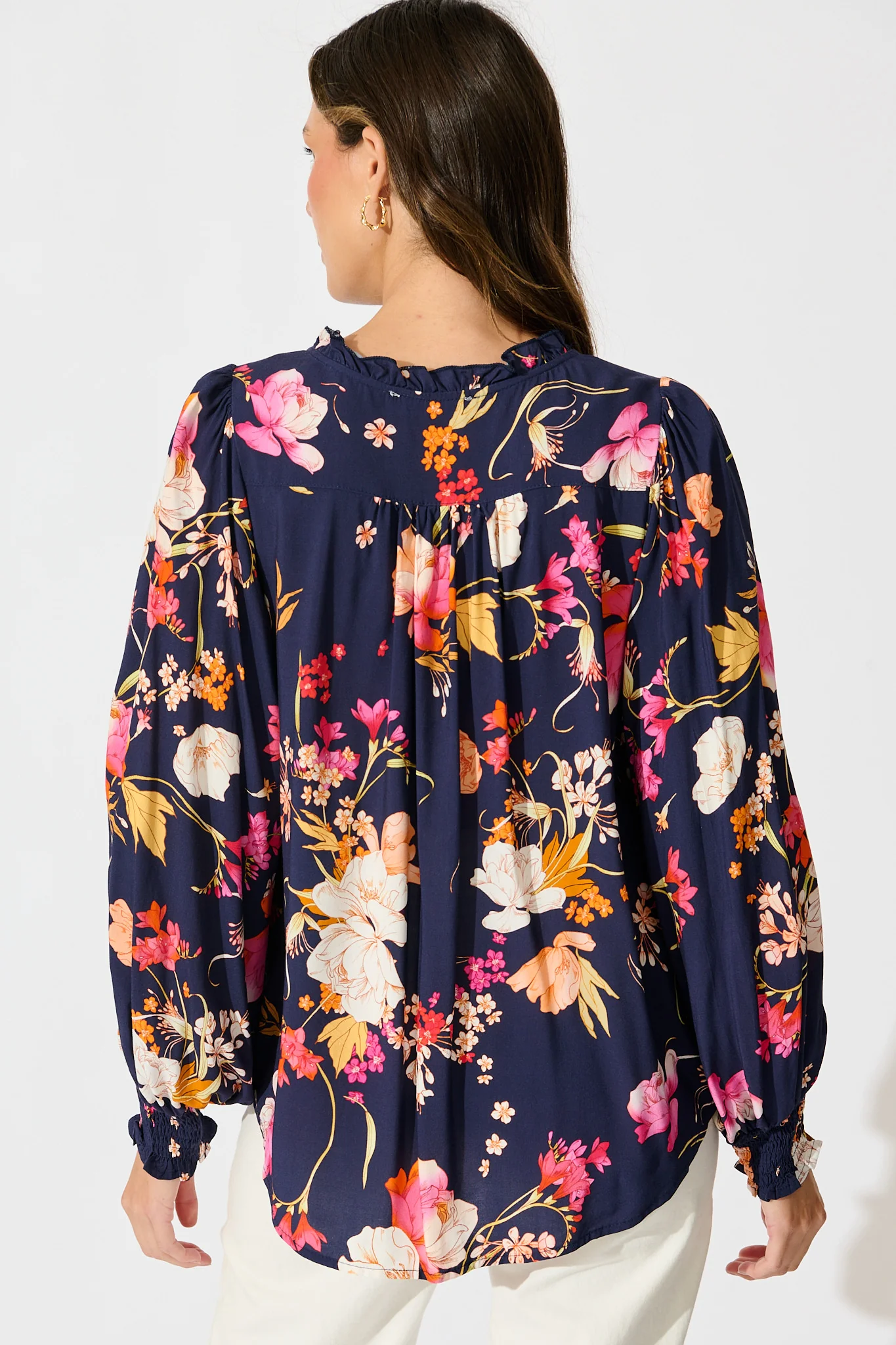 Devotion Top in Navy with Multi Floral - Image 3