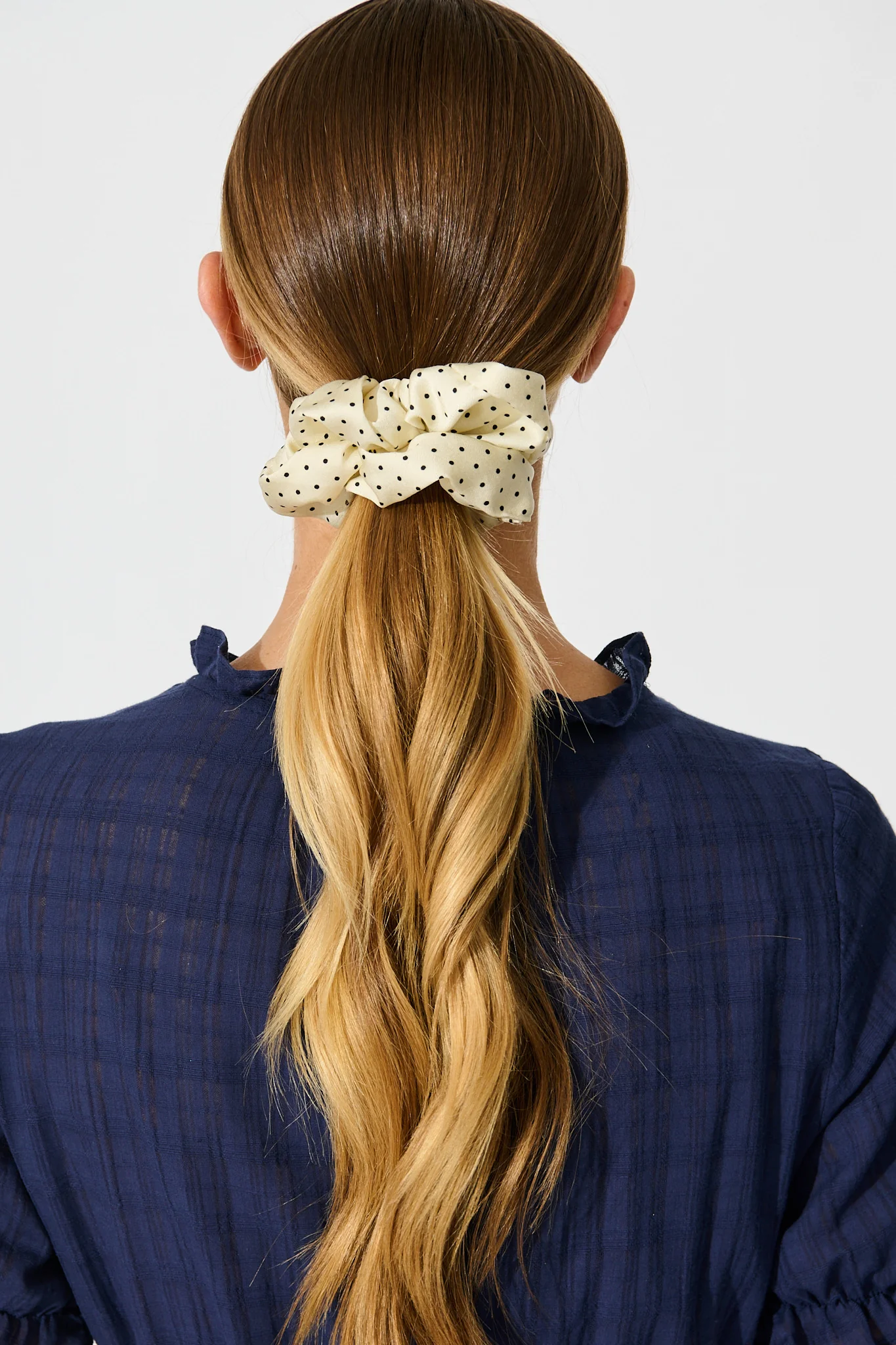 Dotty 2 Pack Scrunchie In Black and White Polka Dot - Image 3