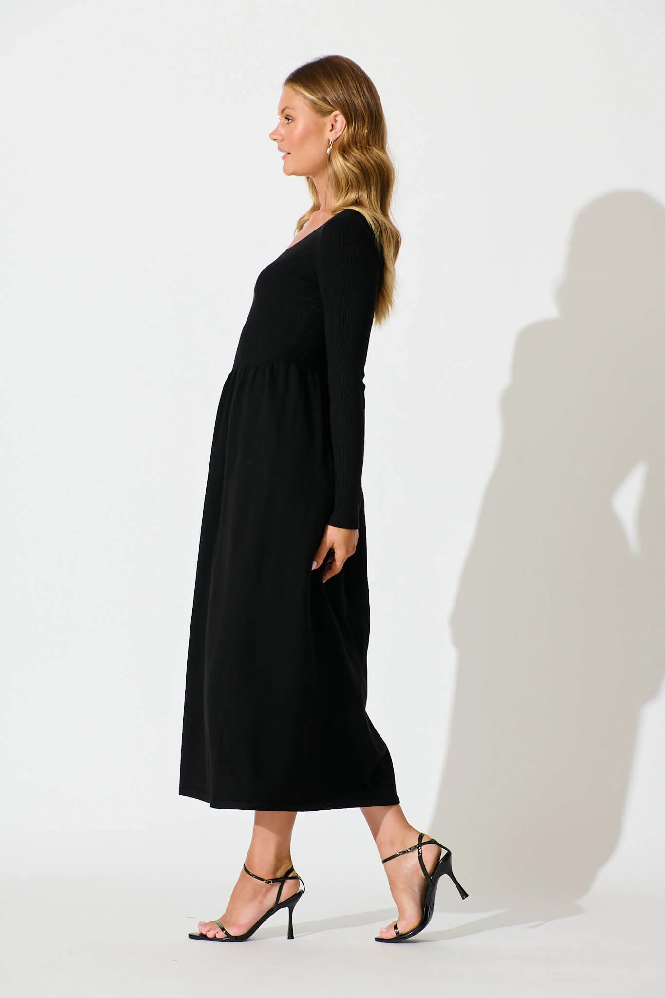 Dove Midi Knit Dress in Black - Image 7