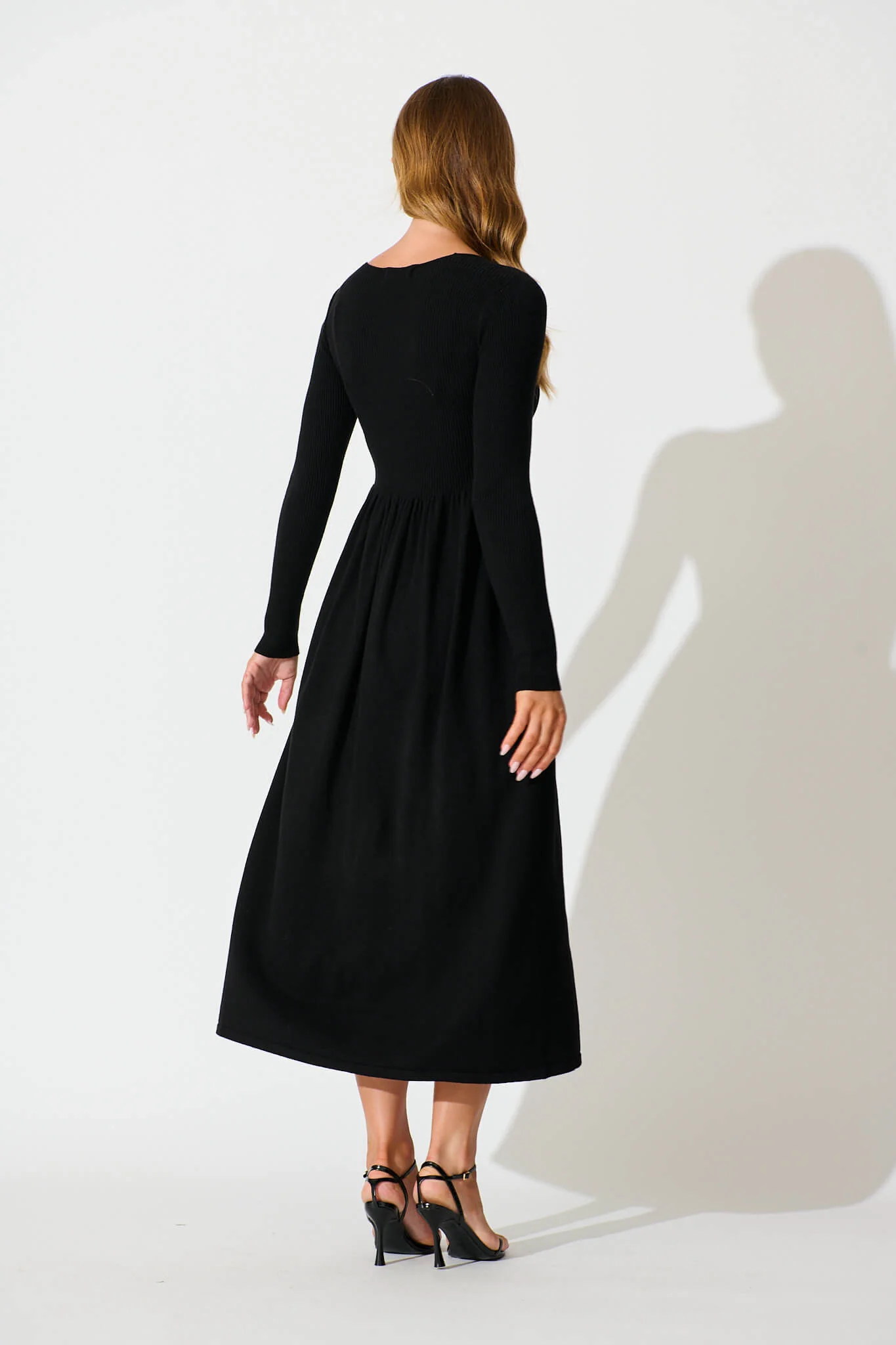 Dove Midi Knit Dress in Black - Image 8
