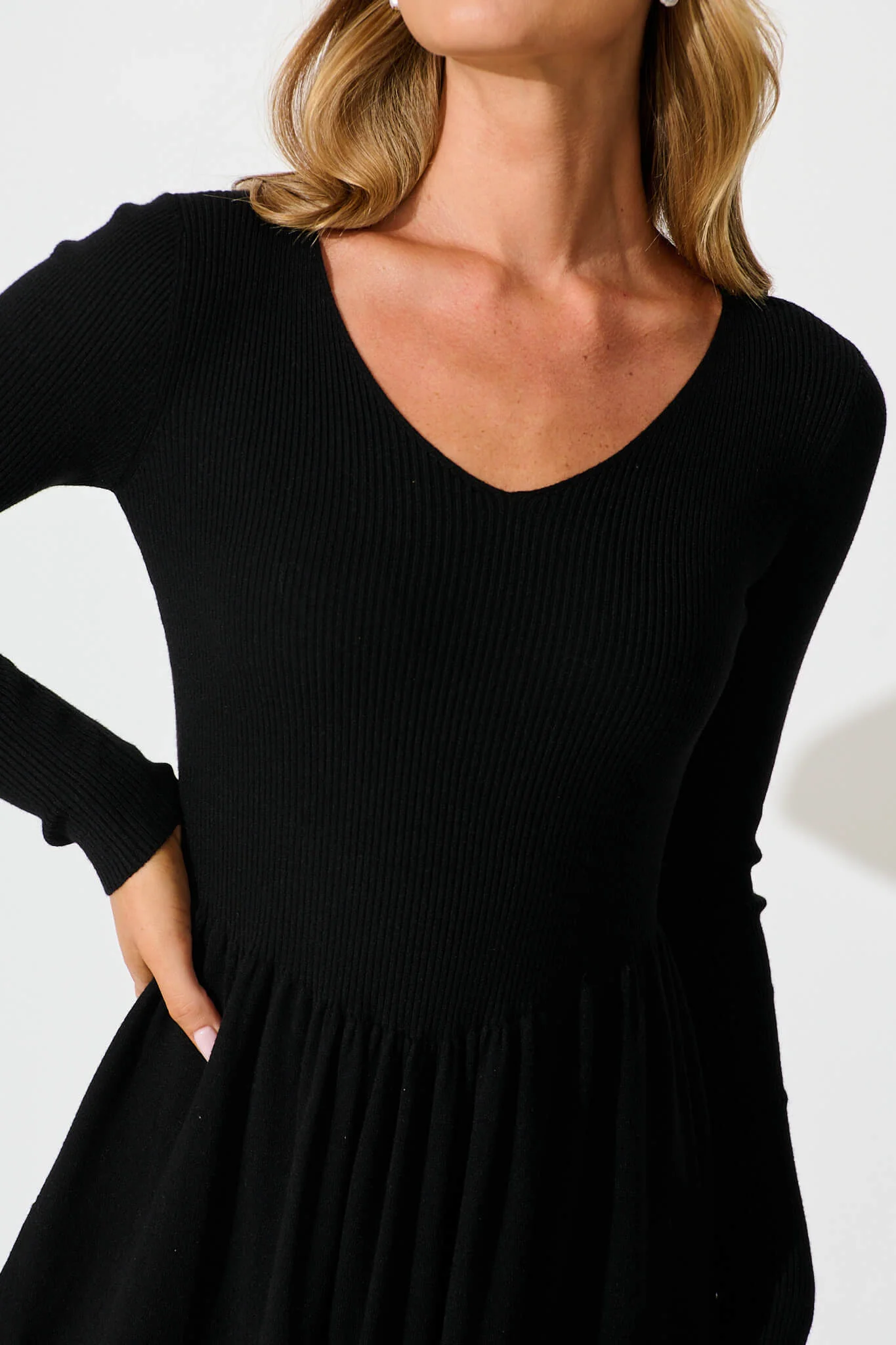 Dove Midi Knit Dress in Black - Image 9