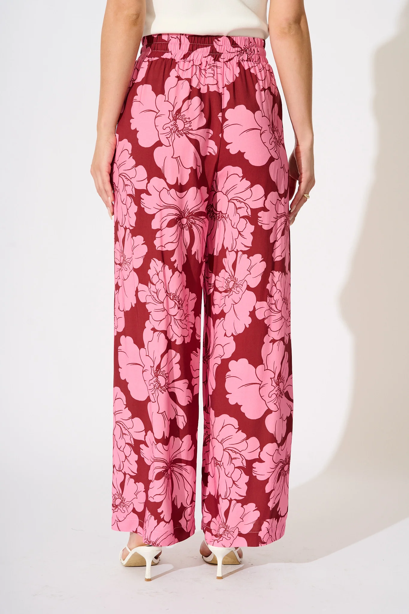 Dreamy Pant in Wine with Pink Floral - Image 6