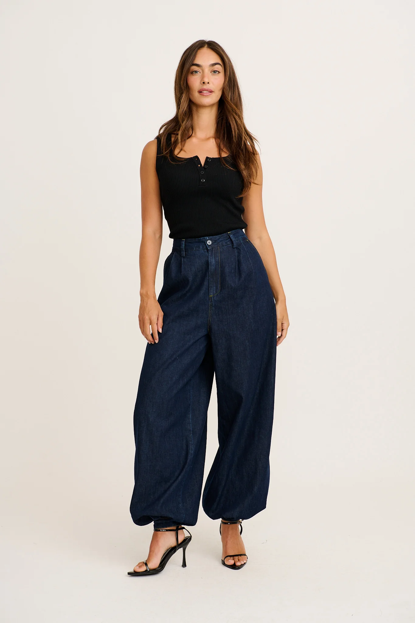 Drew Balloon Pant in Indigo Denim - Image 8