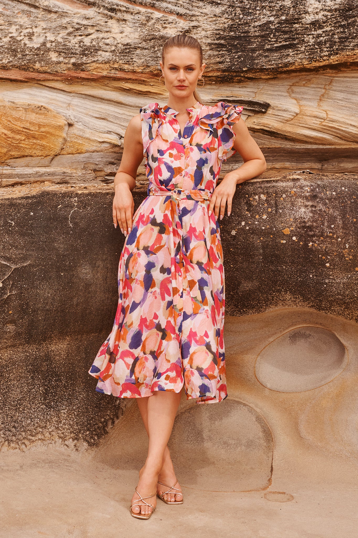 Dusk Desire Midi Dress in Multi Print - Image 4