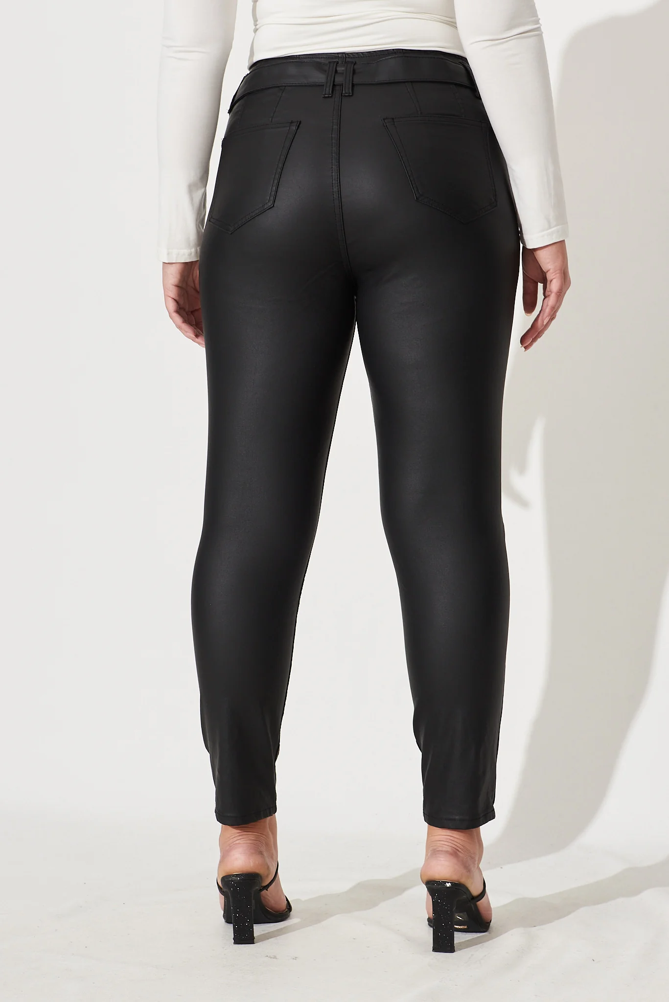 Eclipse Leatherette Pants in Black - Image 11