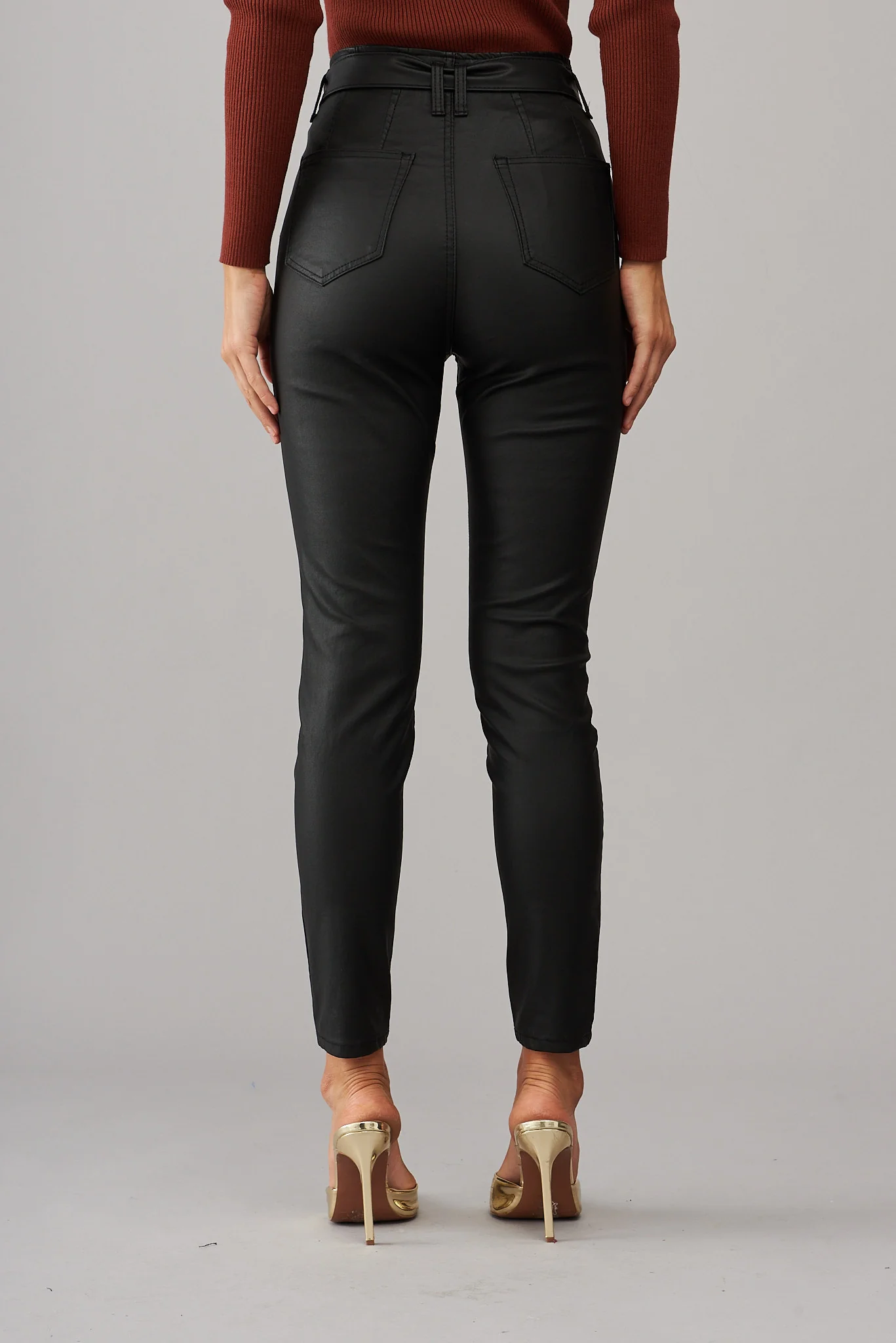 Eclipse Leatherette Pants in Black - Image 6