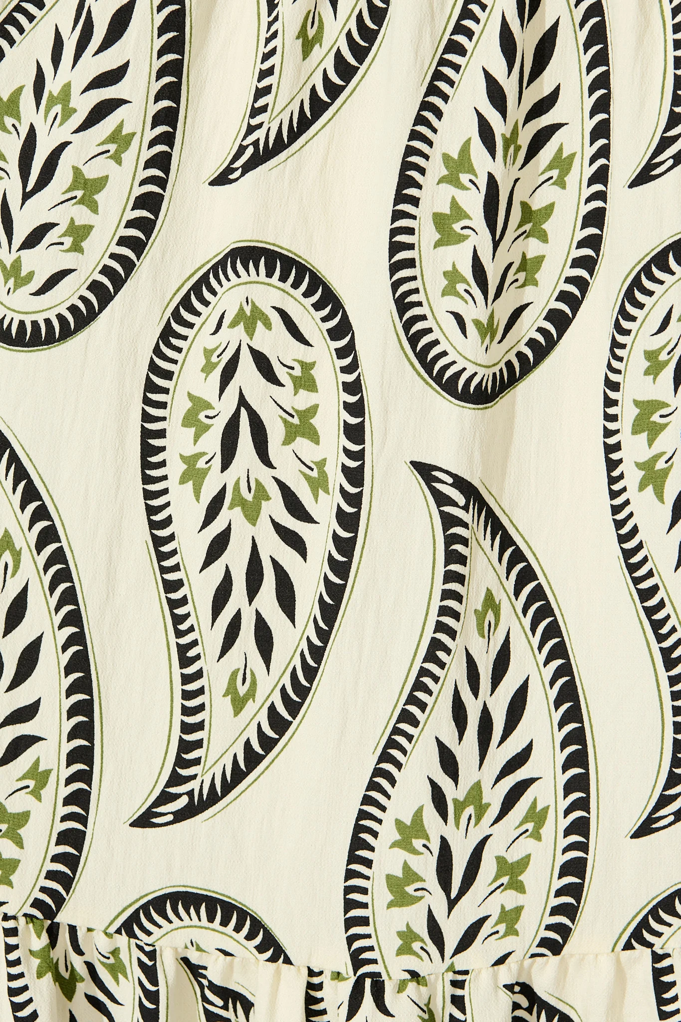 Effia Midi Dress in White with Black Paisley Print - Image 6