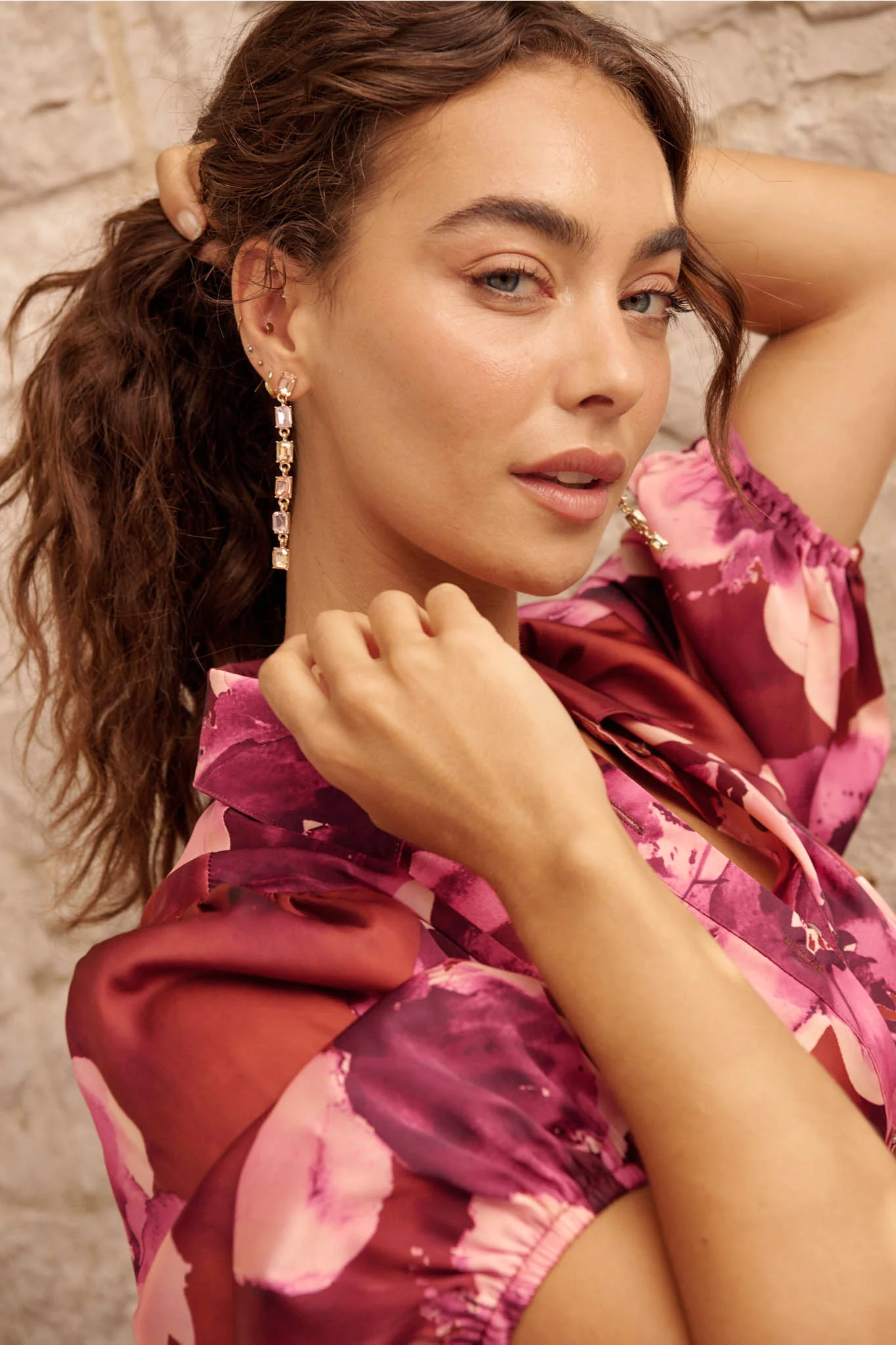Elina Drop Earrings in Mixed Gemstone