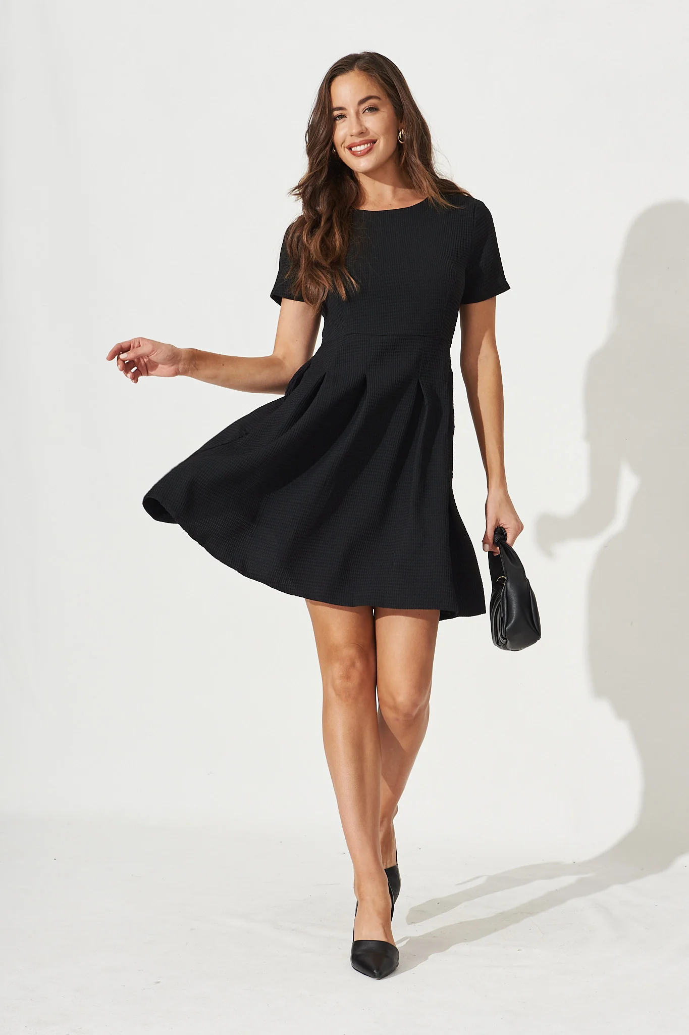 Elizabeth Dress In Textured Black