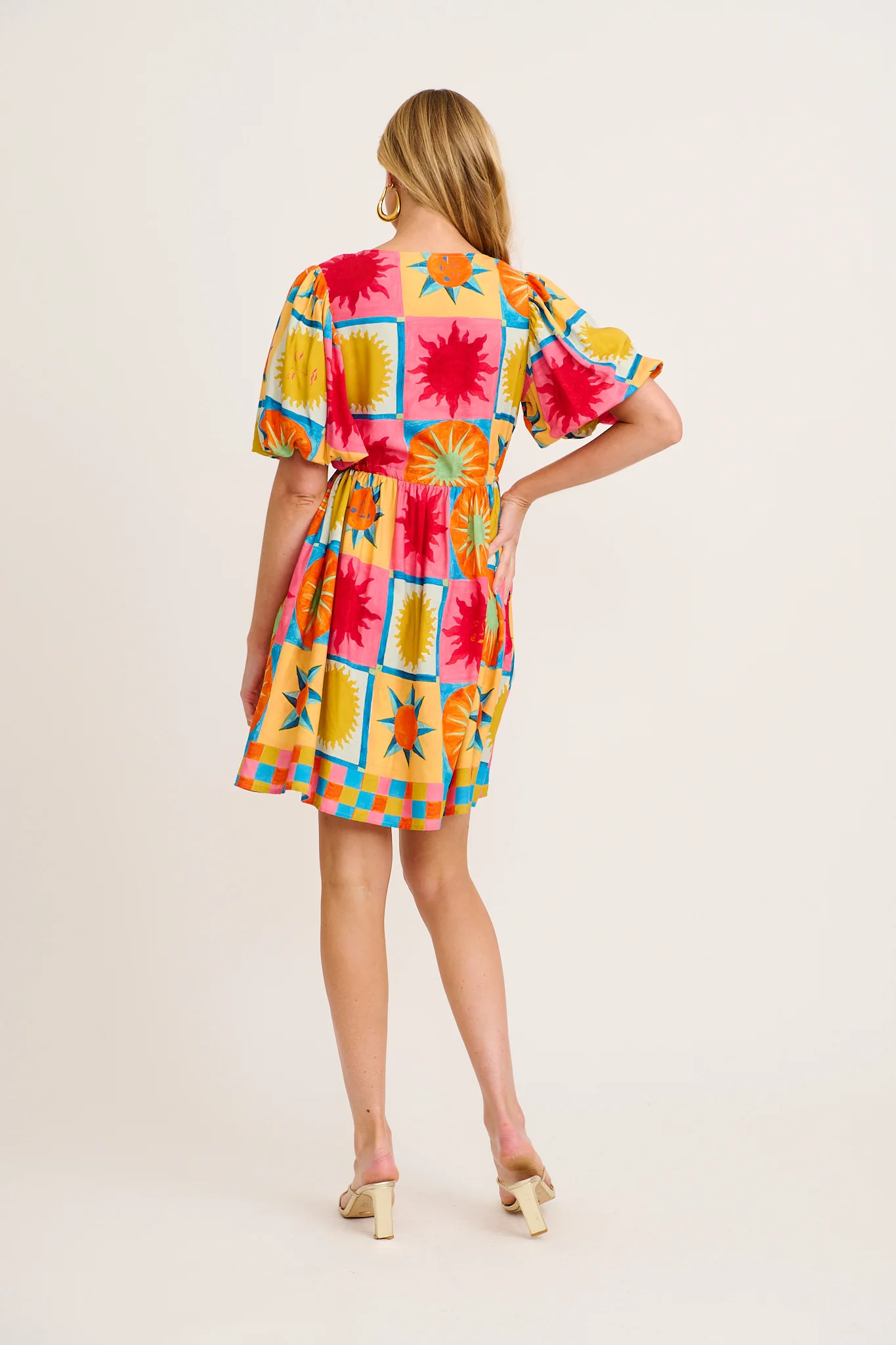 Elka Dress in Multi Tile Print - Image 4