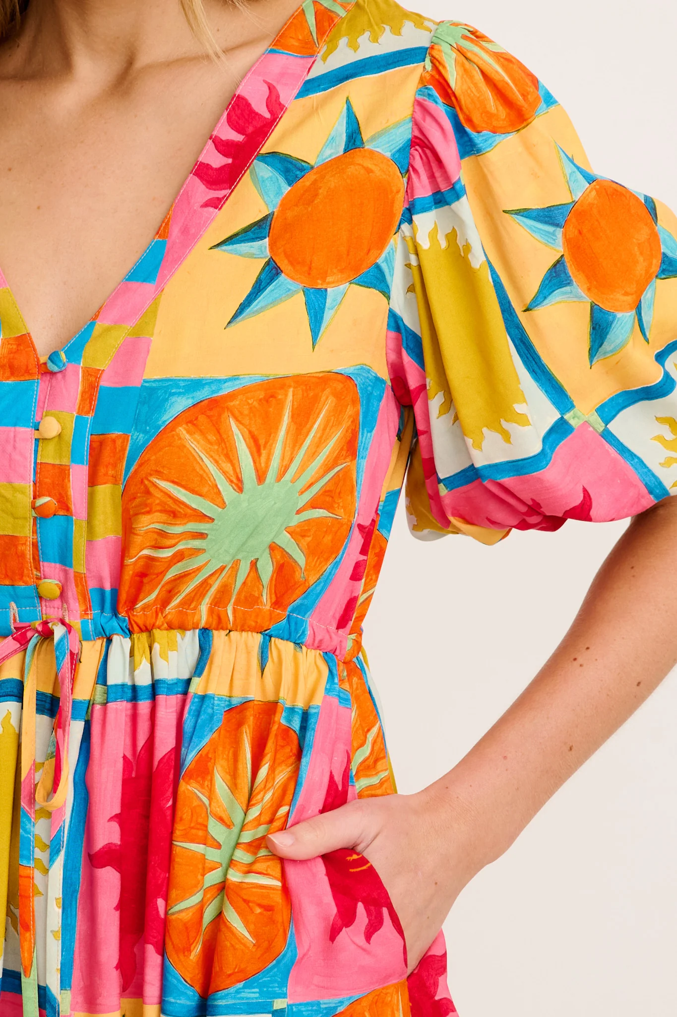 Elka Dress in Multi Tile Print - Image 5