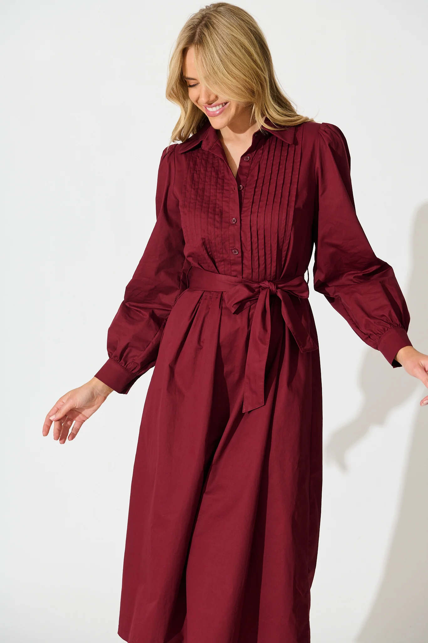 Ellery Midi Dress in Wine Cotton - Image 2