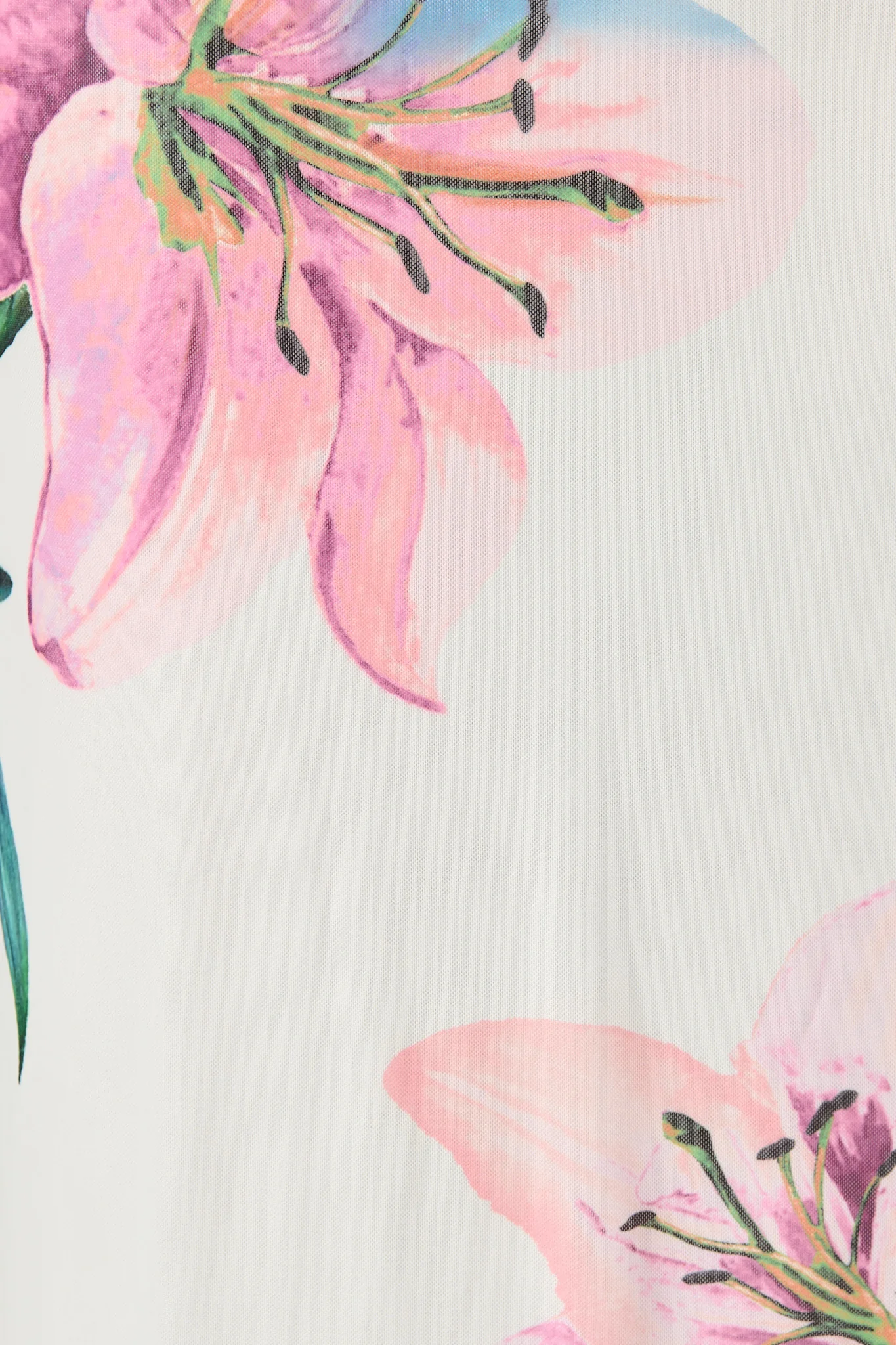 Elowen Midi Dress in White with Lilac Floral - Image 6