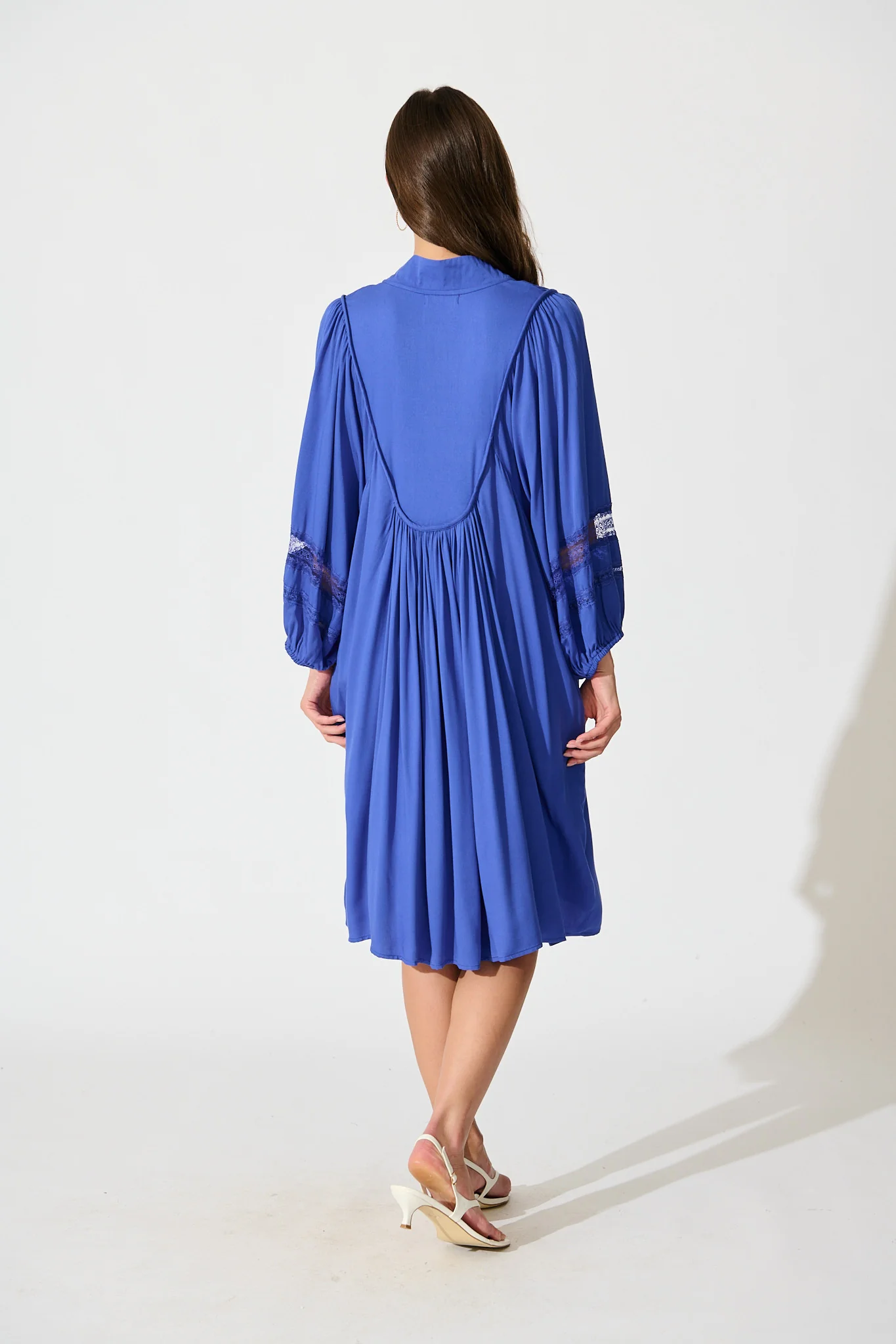 Elsey Smock Dress In Bright Blue - Image 4