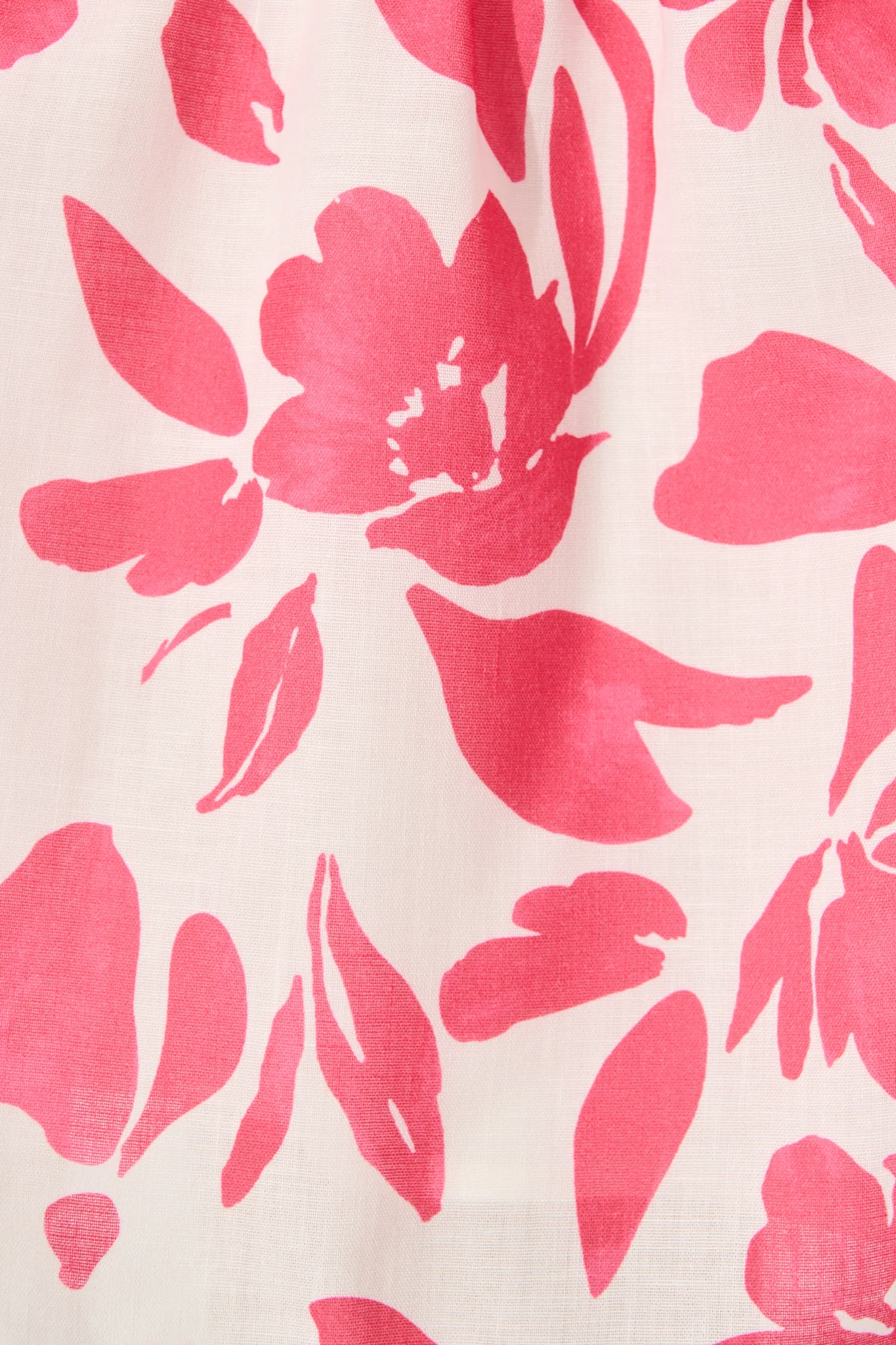 Emiliana Dress in White with Pink Floral Linen Blend - Image 6