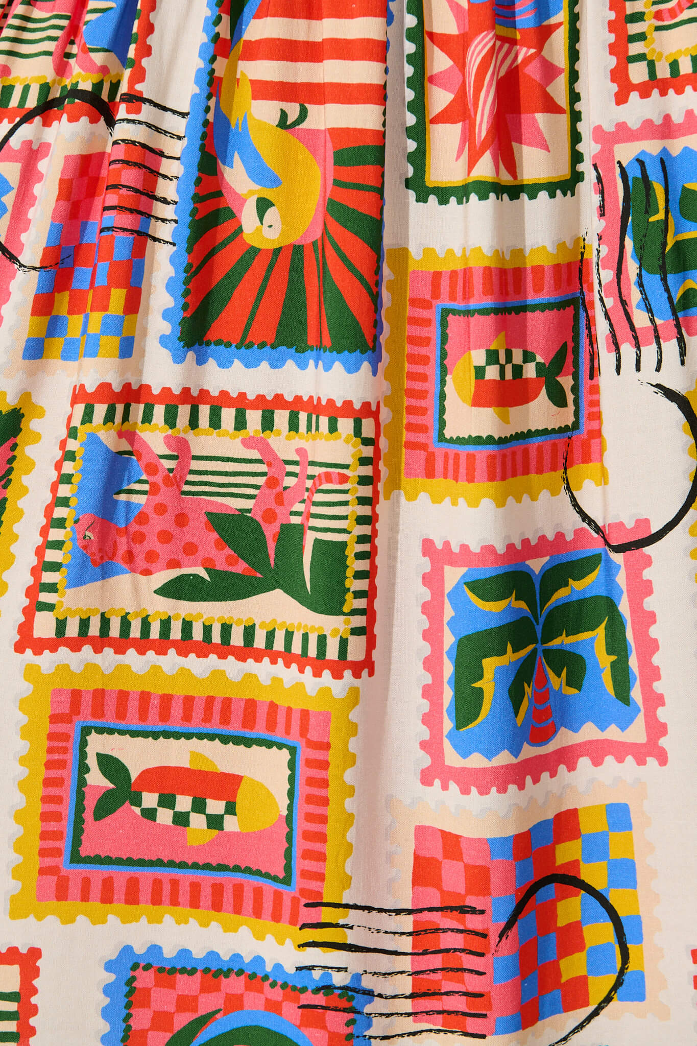 Escape Smock Dress In Bright Multi Postcard Print - Image 6