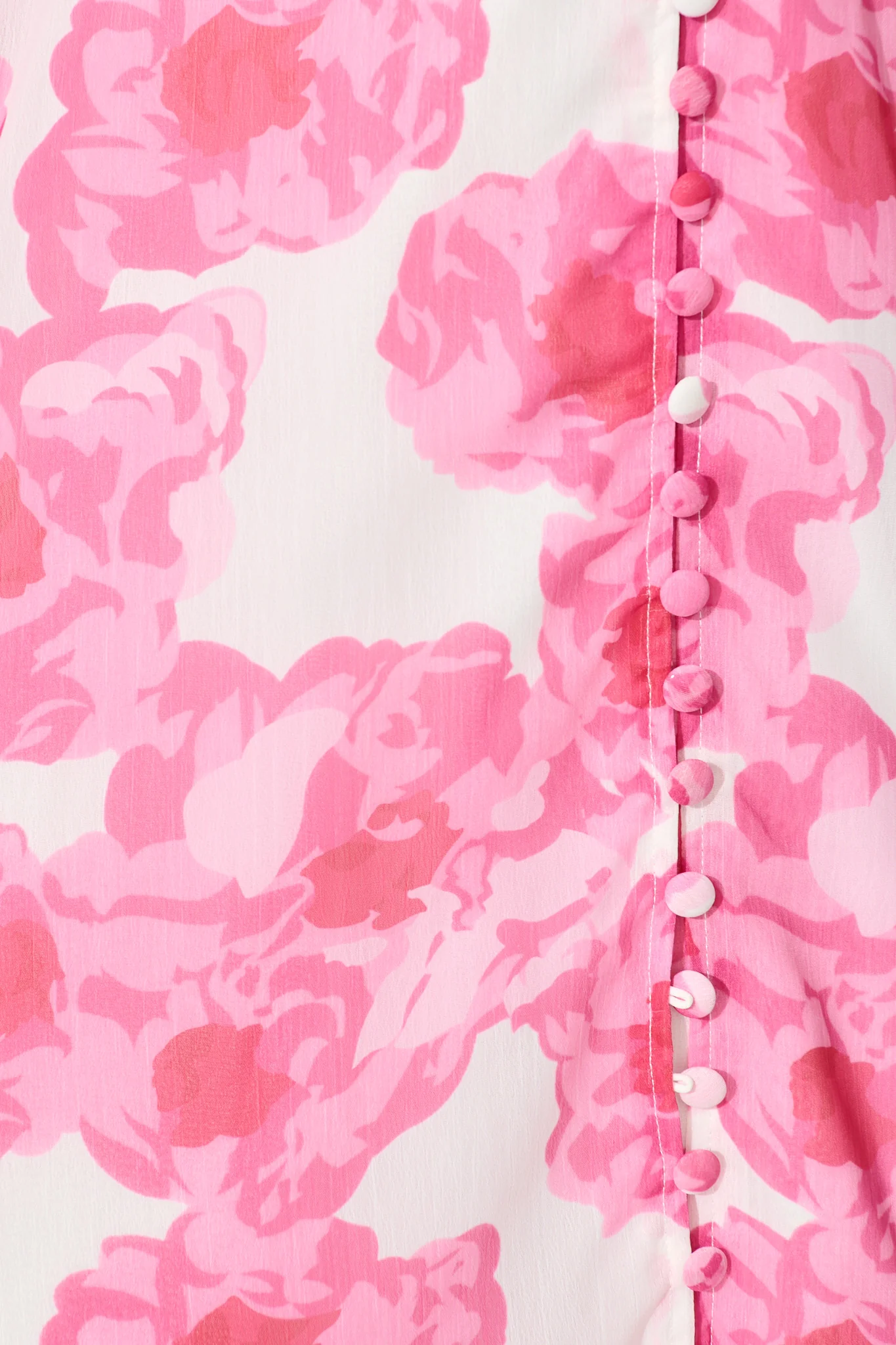 Essence Midi Dress in White with Pink Floral - Image 6