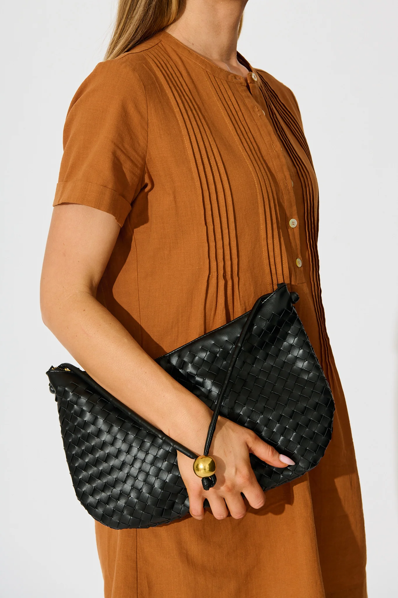 Esther Shoulder Bag in Black PU - Image 3